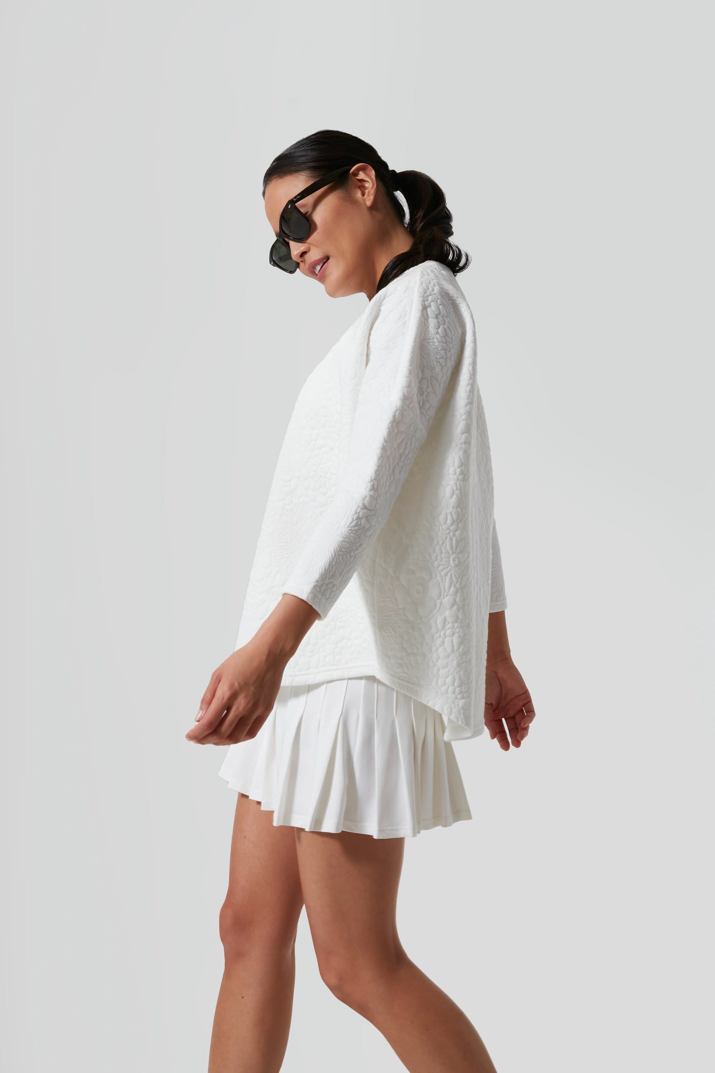 White Fleur Ally Swing Sweatshirt