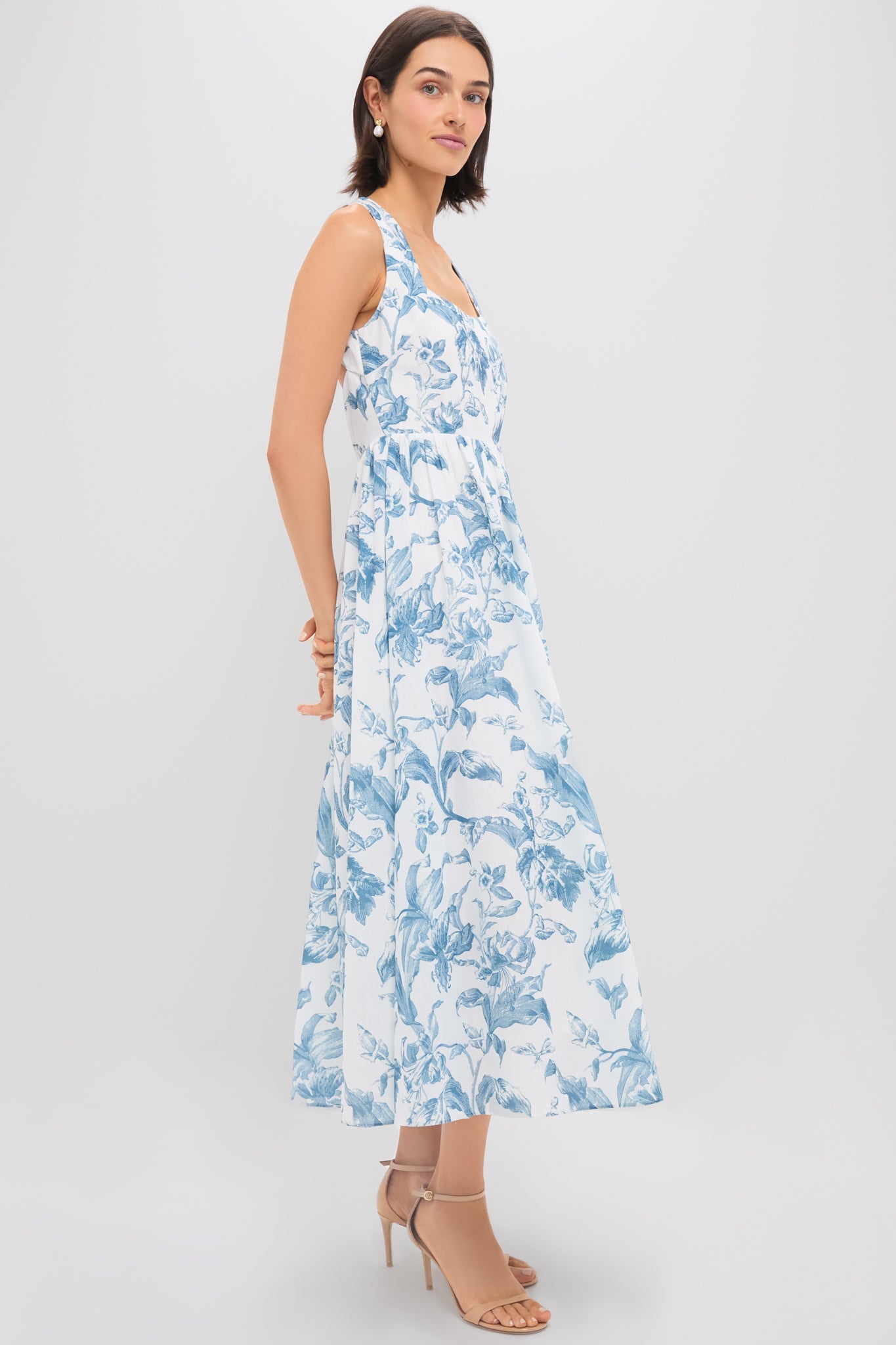 Dusty Blue Floral Maizie Maxi Dress