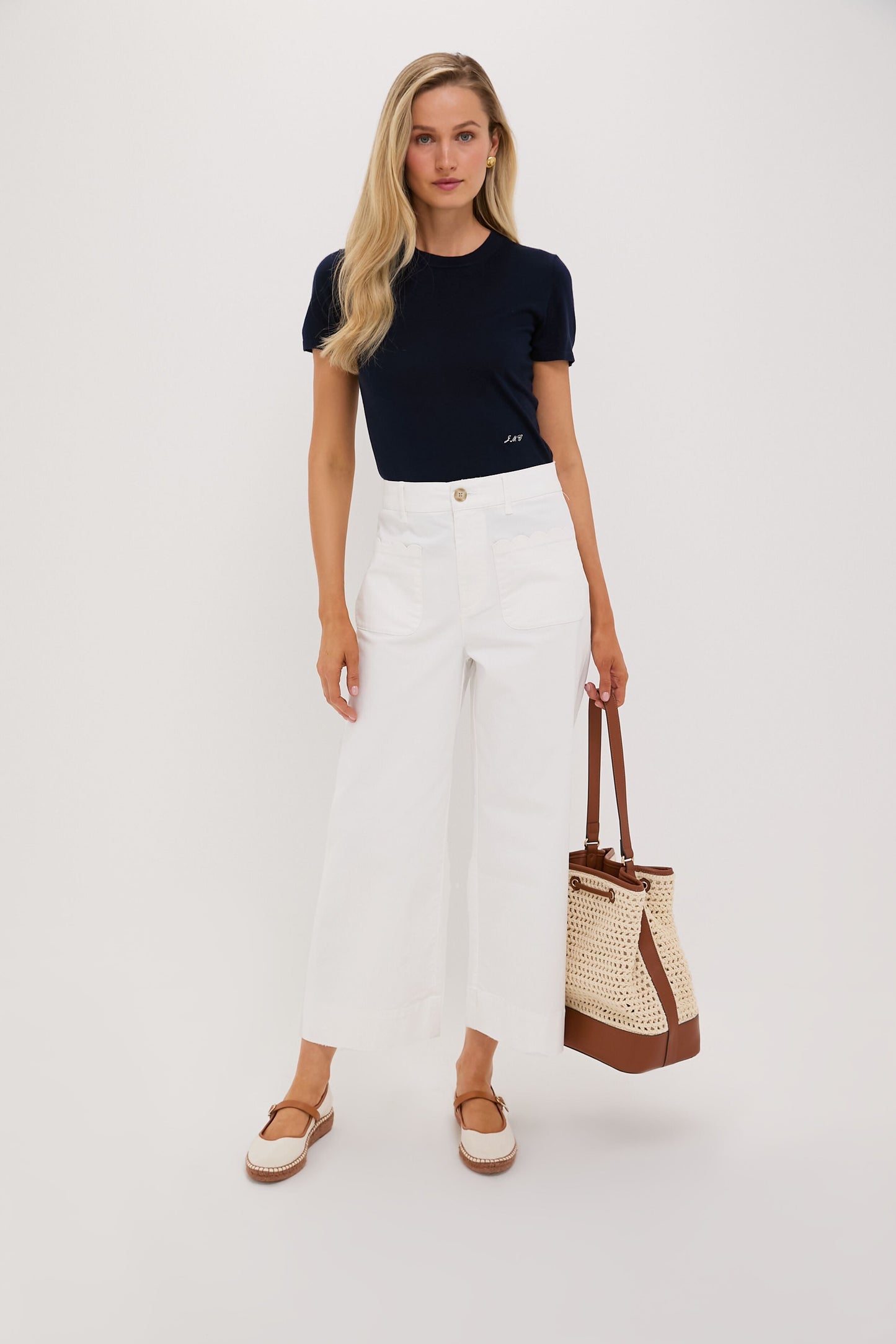 Navy Cashmere Silk Blend Katie Tee