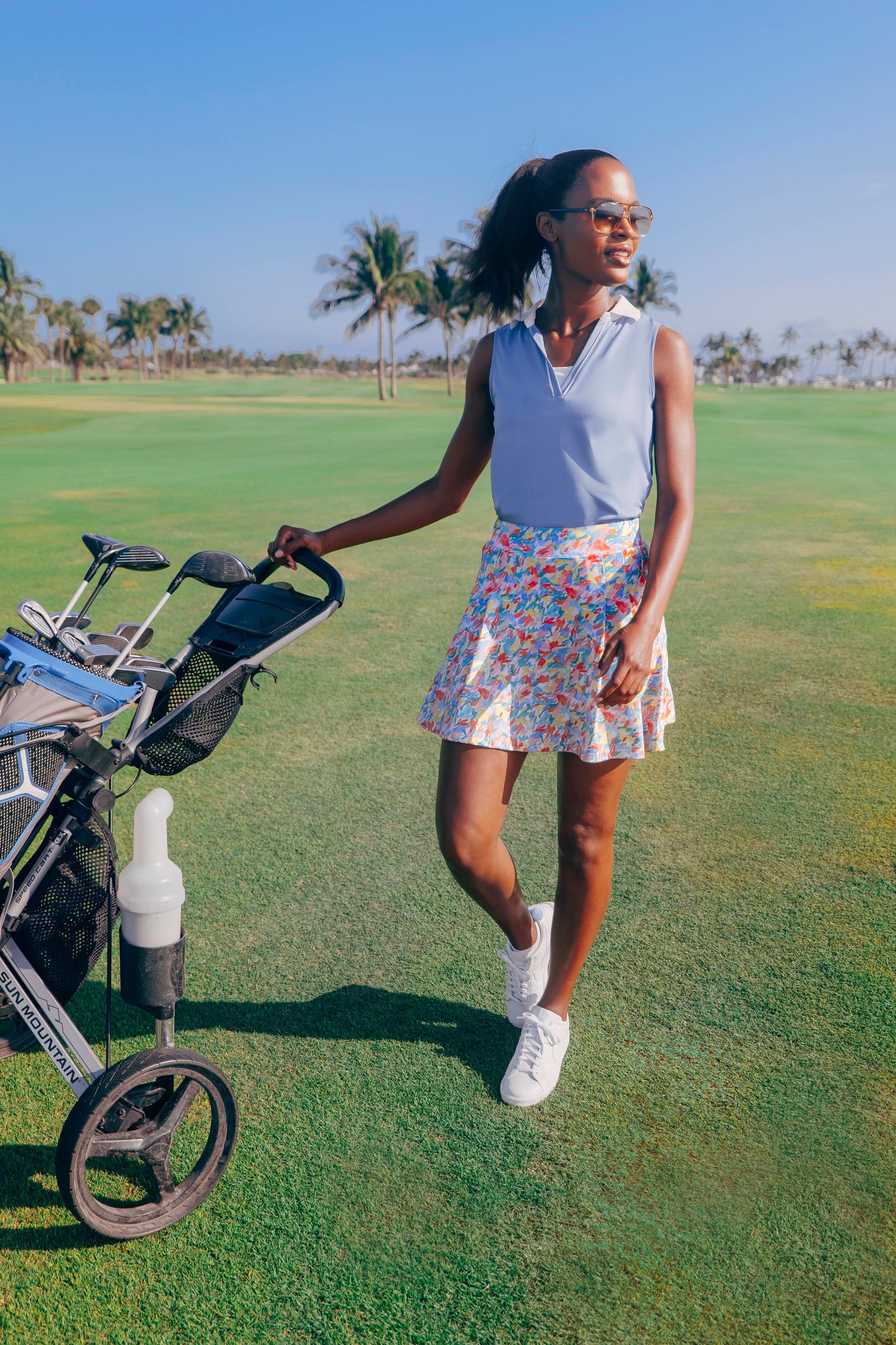 Boogie Down Blue Sleeveless Caroline Polo