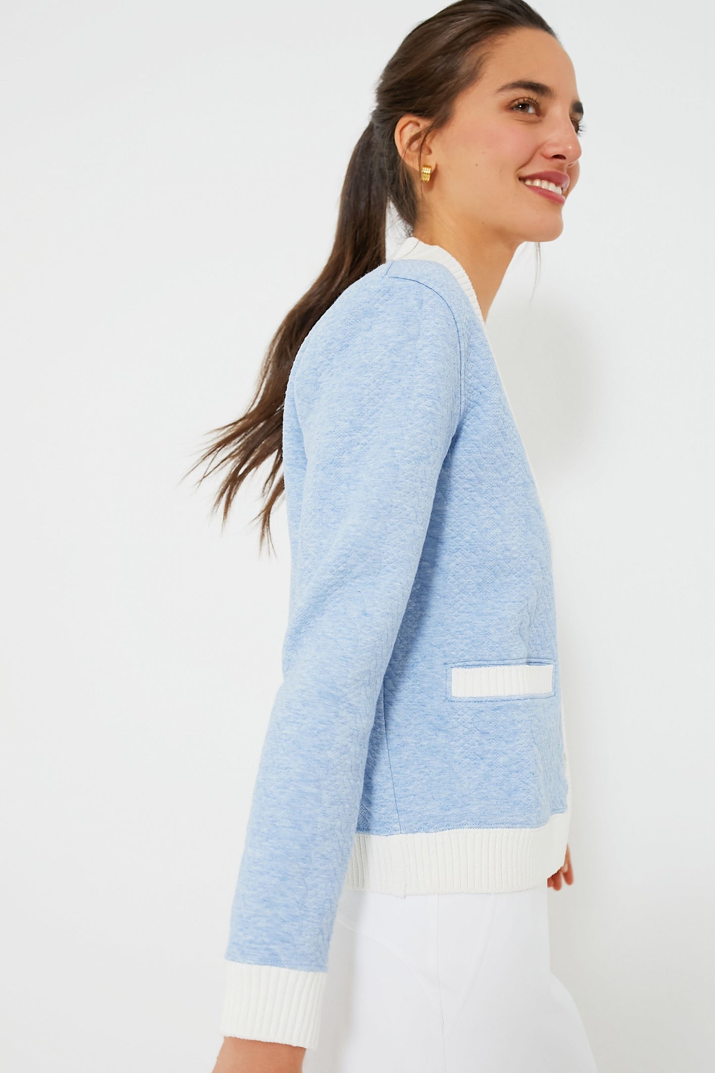 Light Blue Cable Charley Cardigan