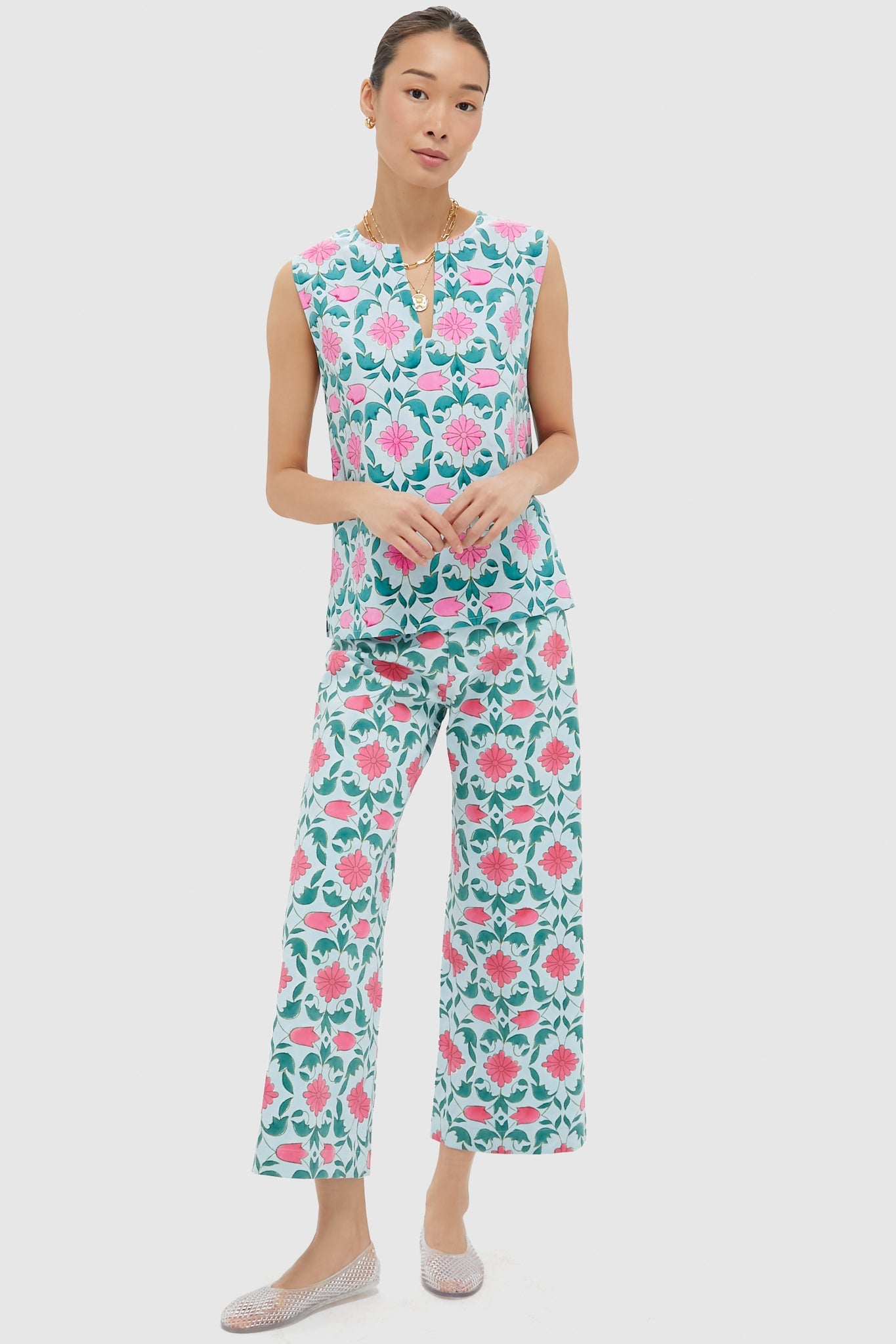 Salvia Blue Lisbon Print Disco Pants