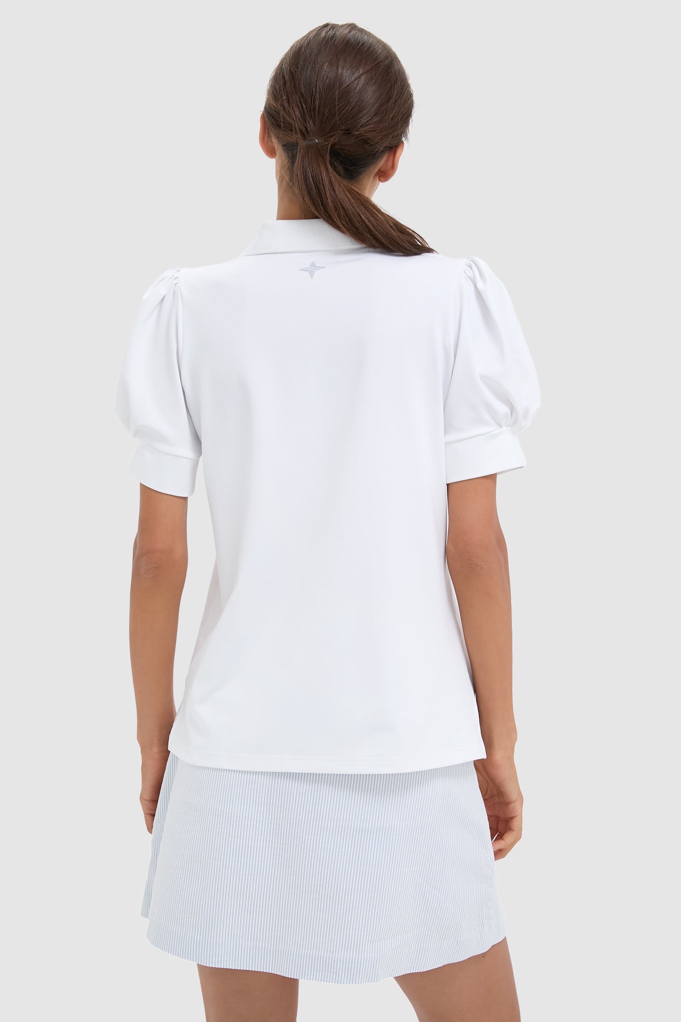 White Puff Sleeve Caroline Polo