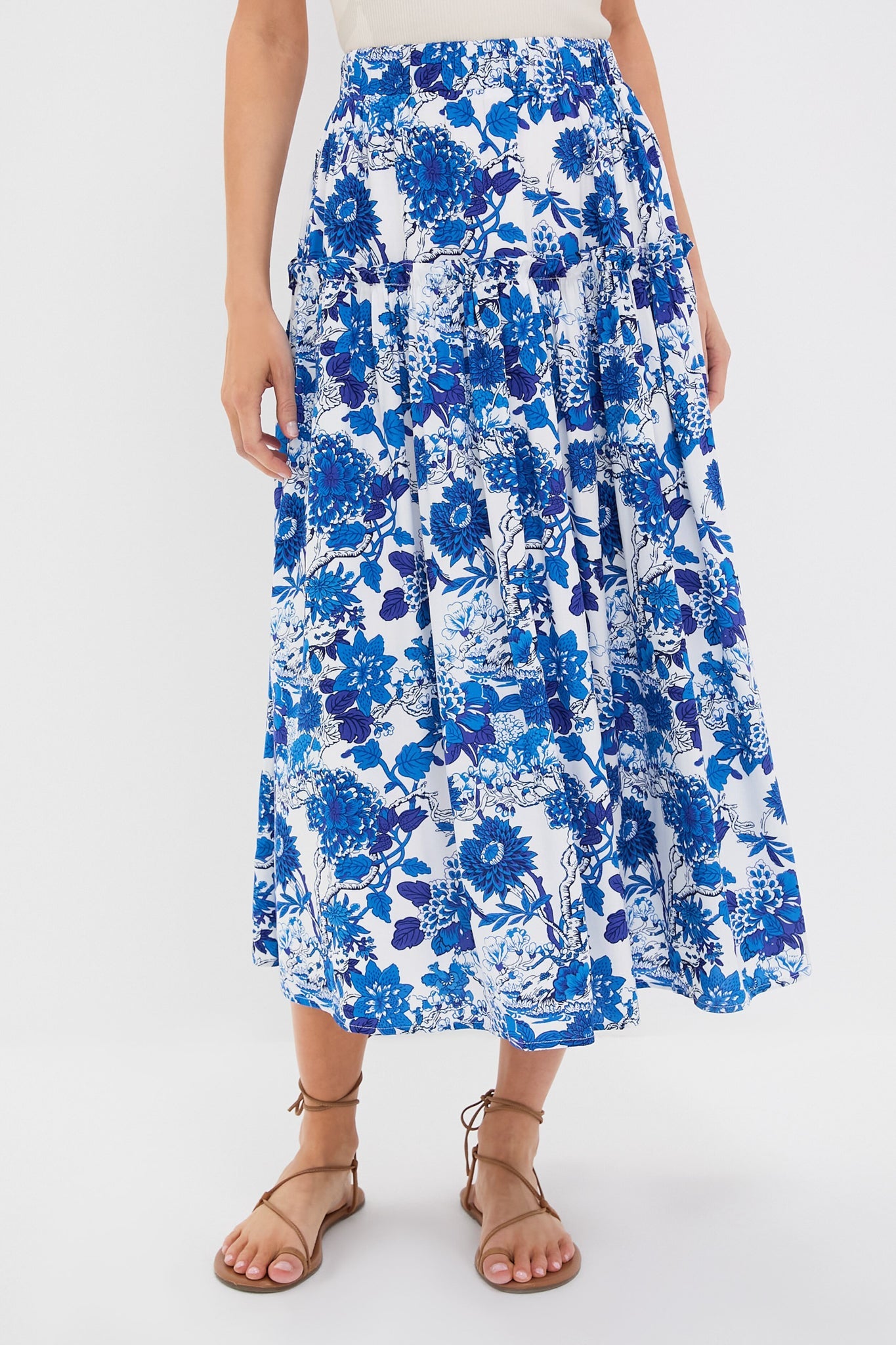 Indigo & Blue Floral Isla Maxi Skirt