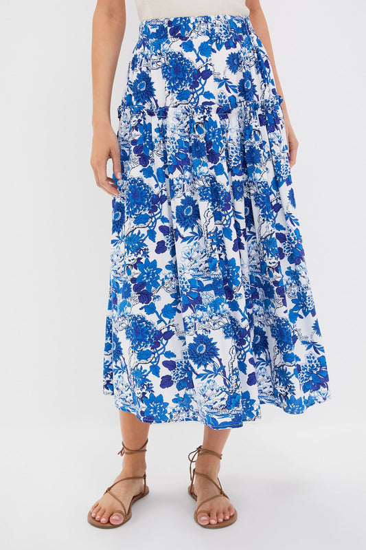 Indigo & Blue Floral Isla Maxi Skirt