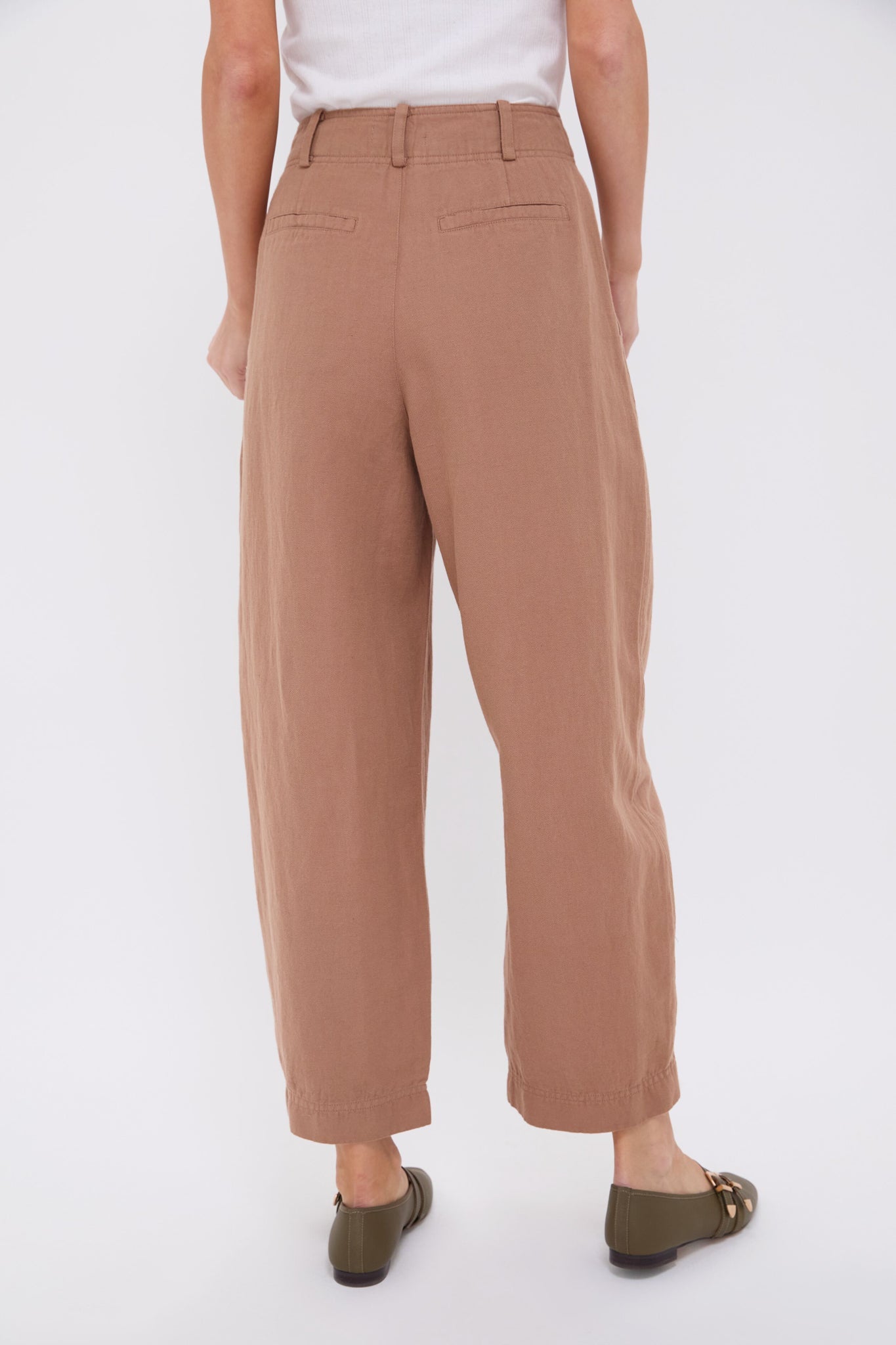 Deep Khaki Bari Crop Trouser