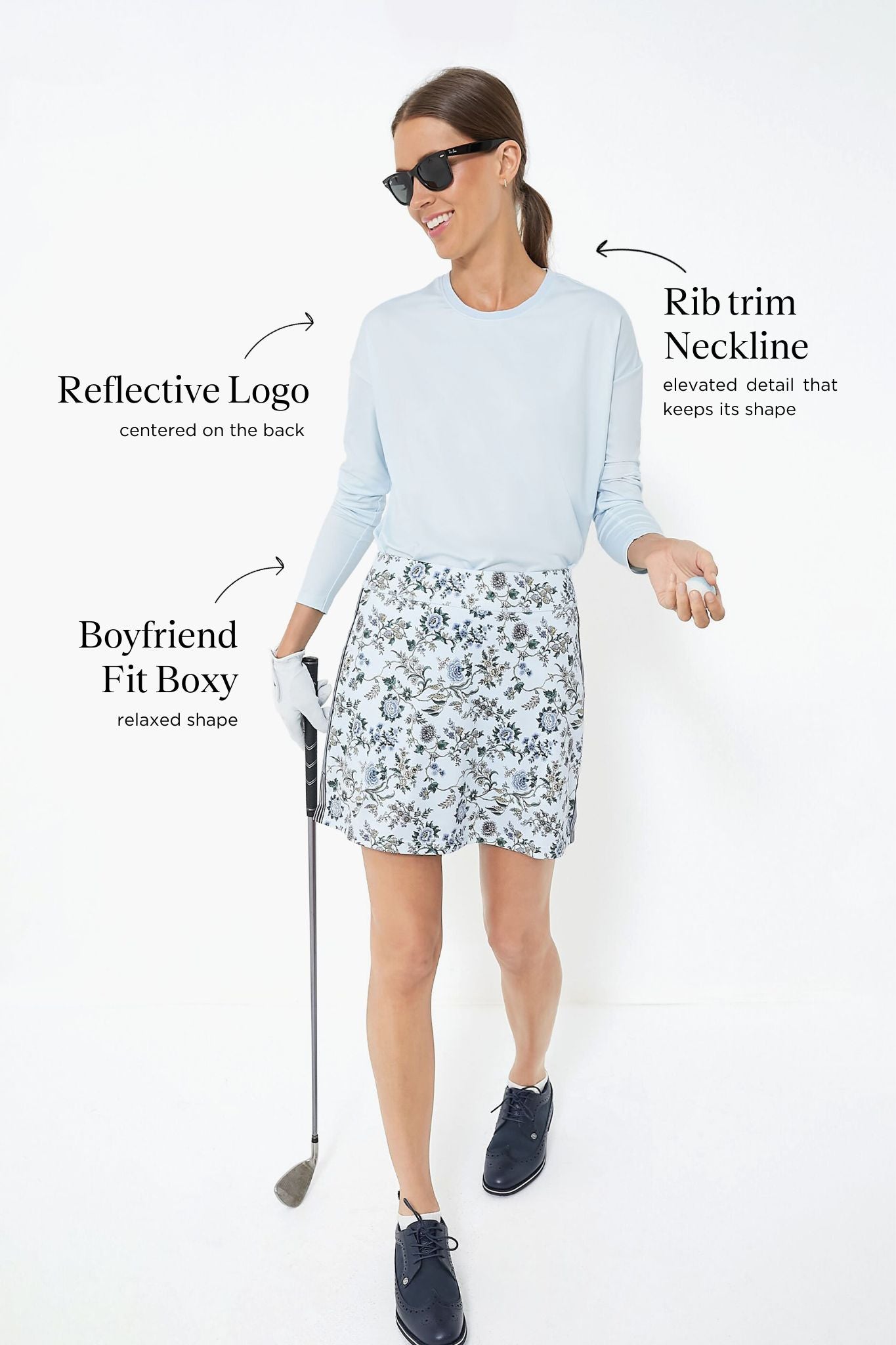 Light Blue Long Sleeve Ryan Boyfriend Tee