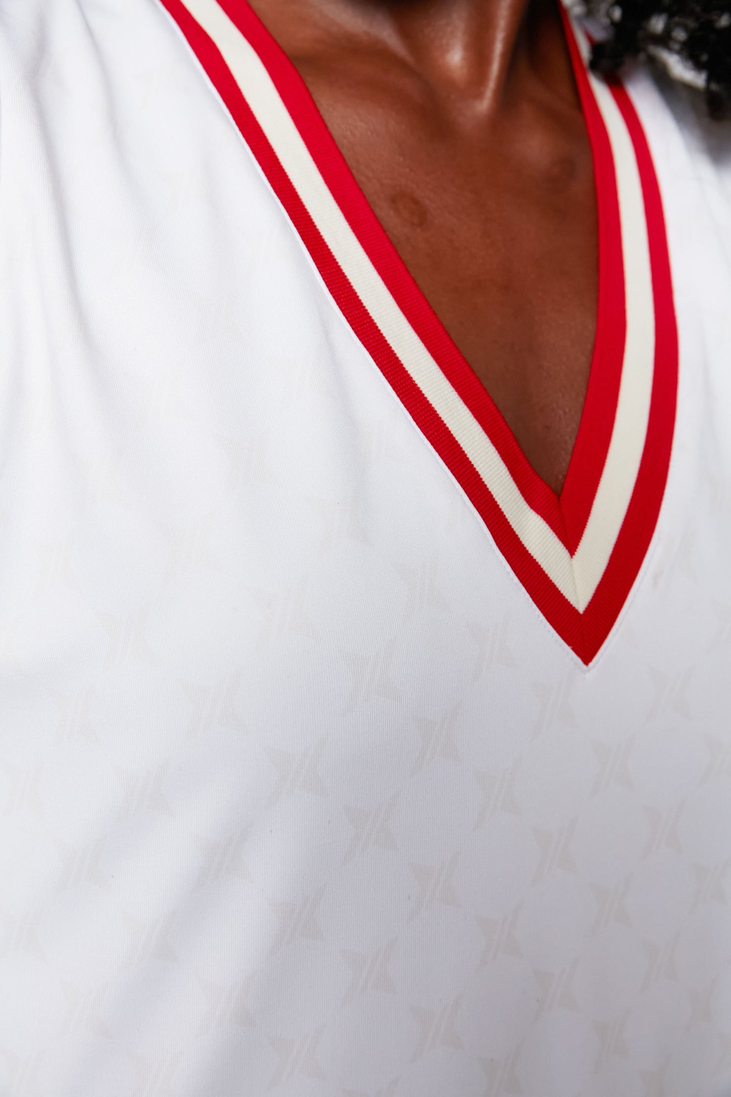 White and Retro Red Suzanne Tennis Dress