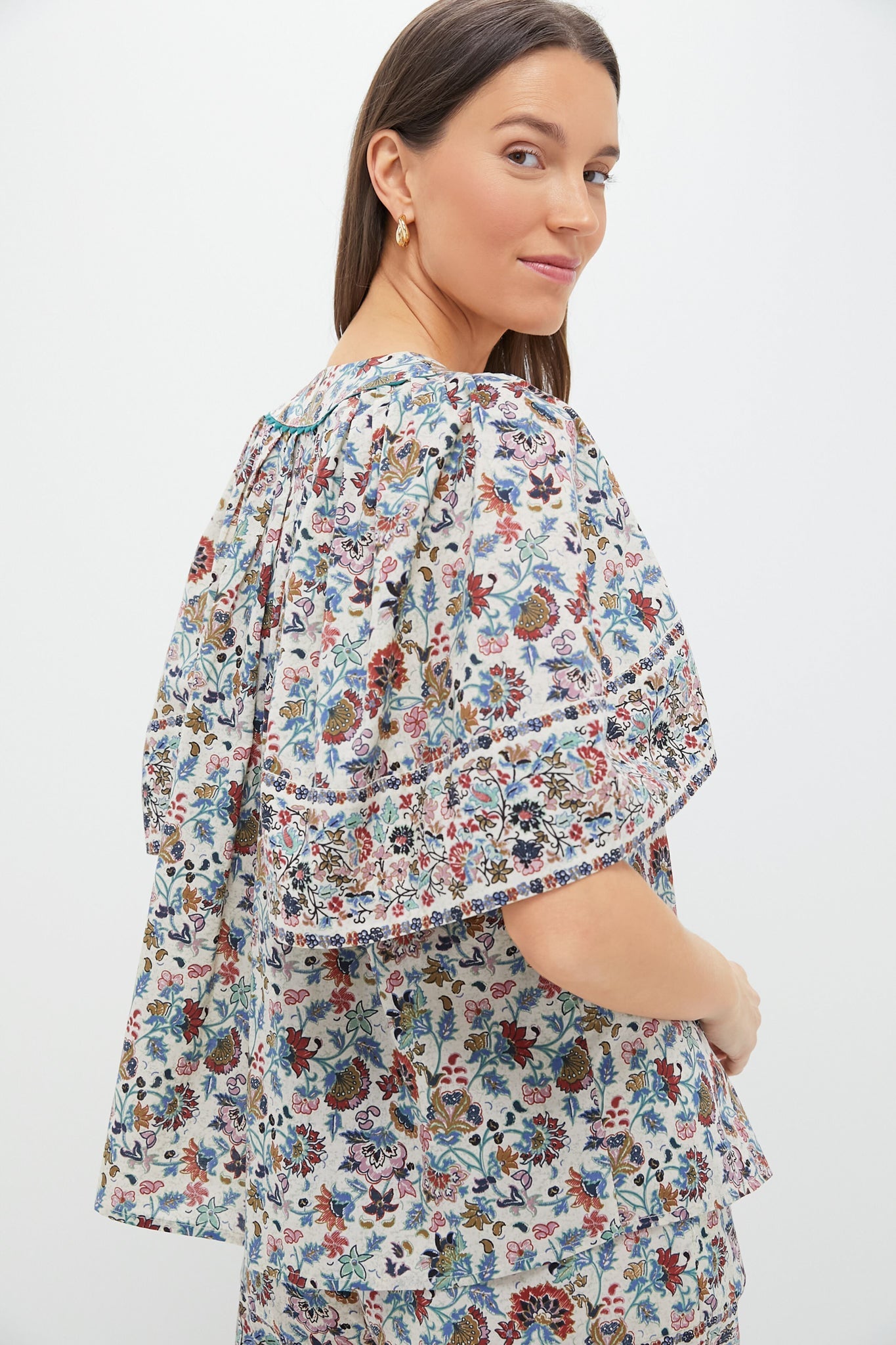 Cream Chintz Finley Flutter Sleeve Top