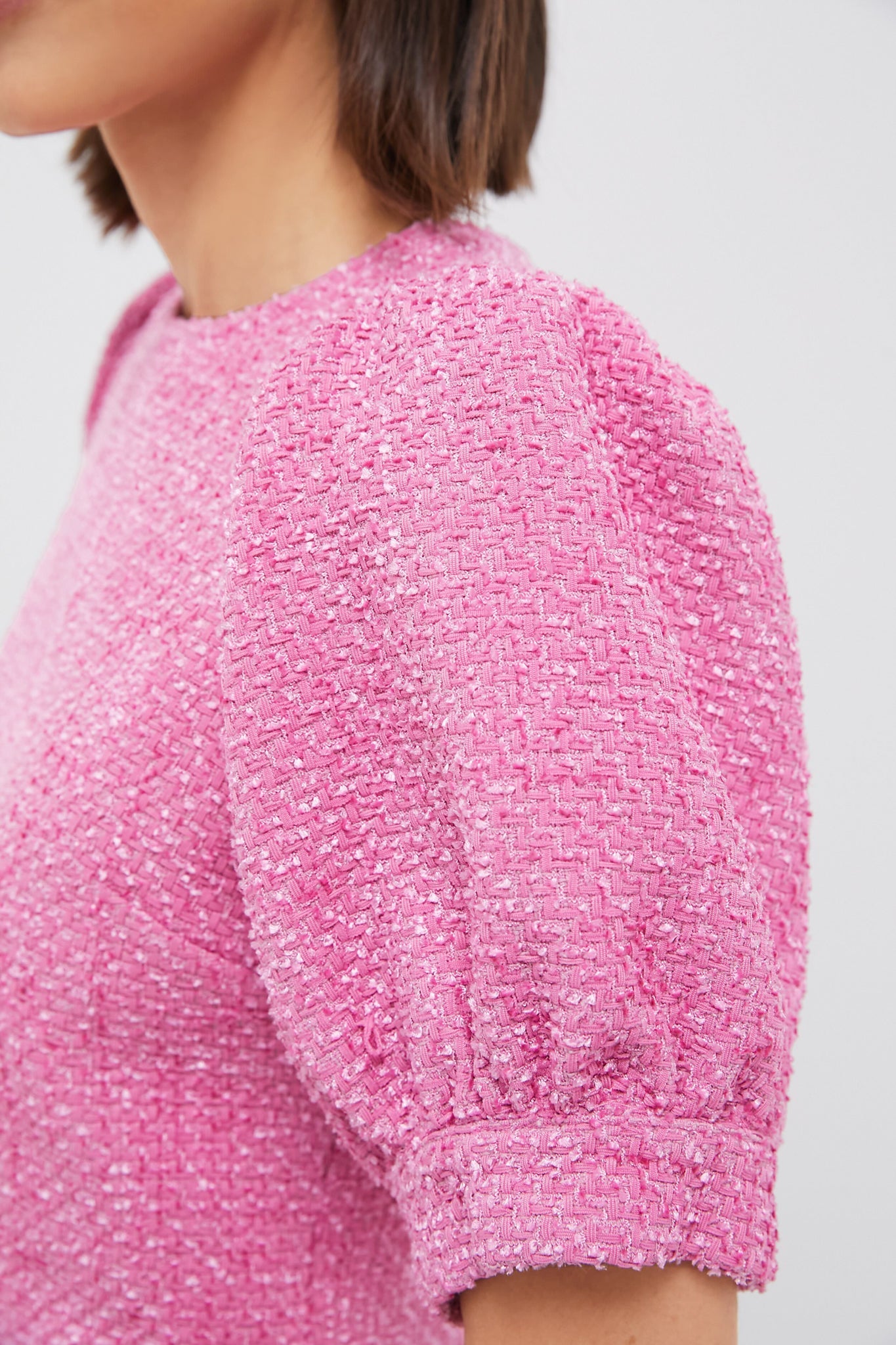 Pink Tweed Annabelle Top