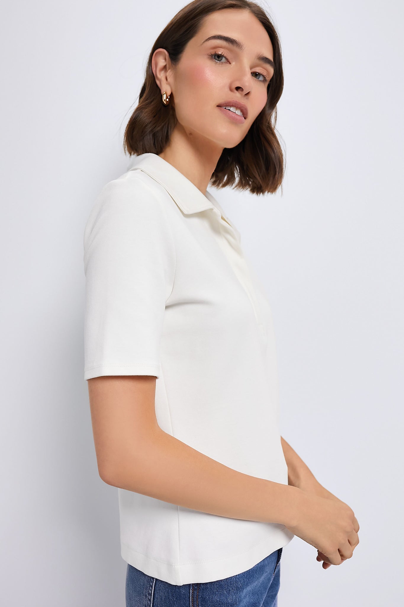 White Adler Interlock Polo