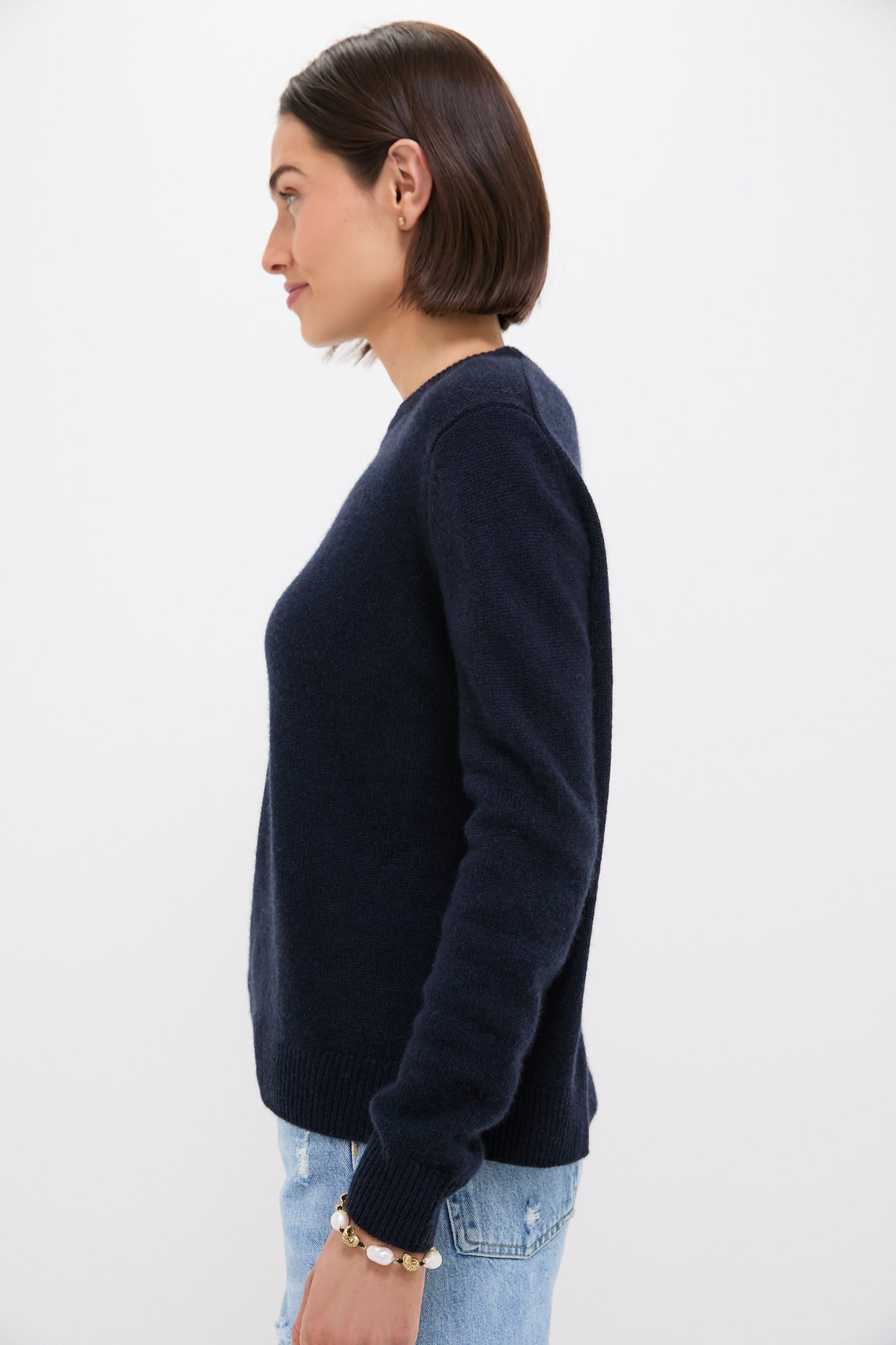 Navy Bodie Boyfriend Cashmere Crewneck Sweater