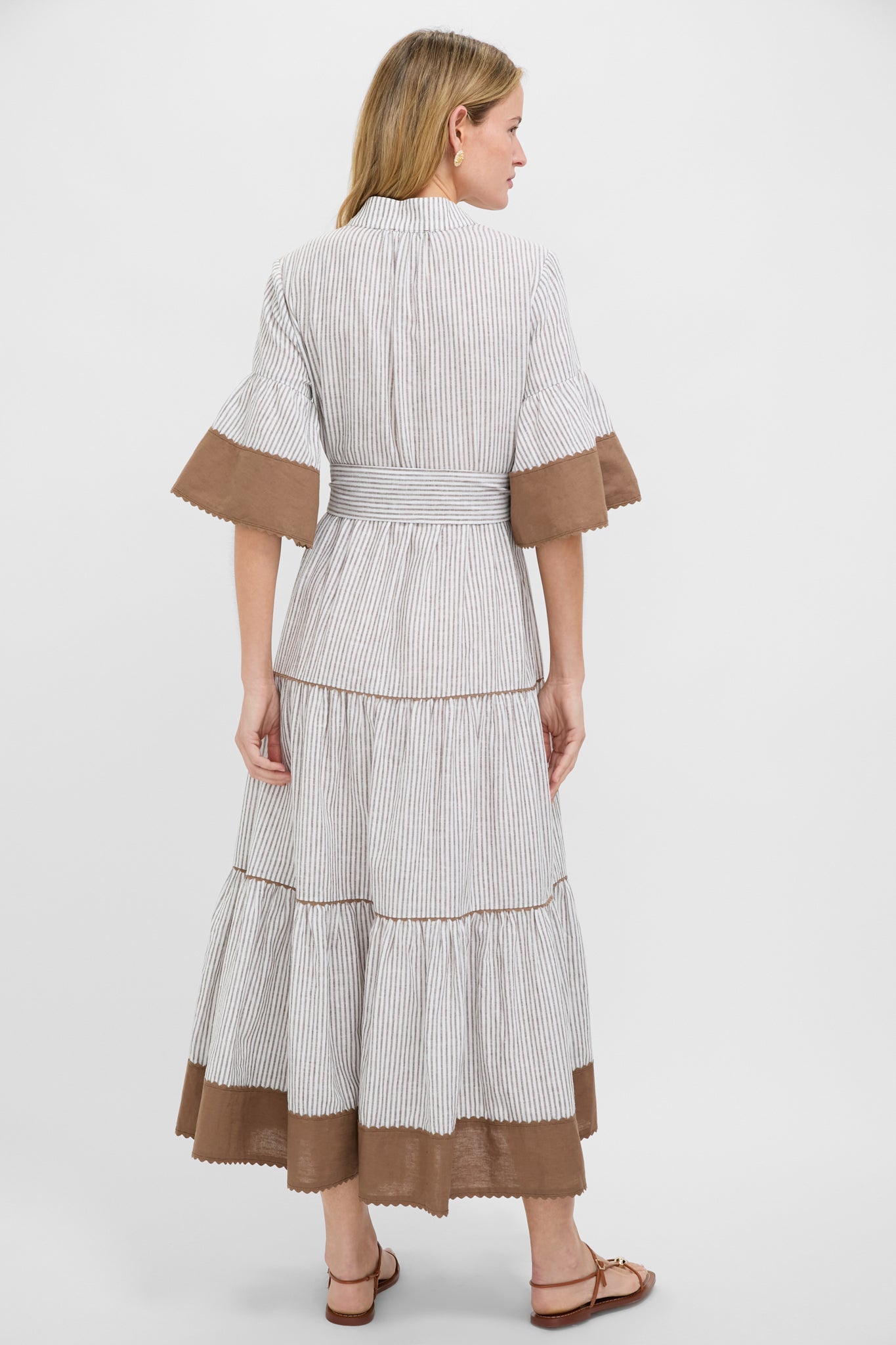 Tan Stripe Linen Joanna Dress