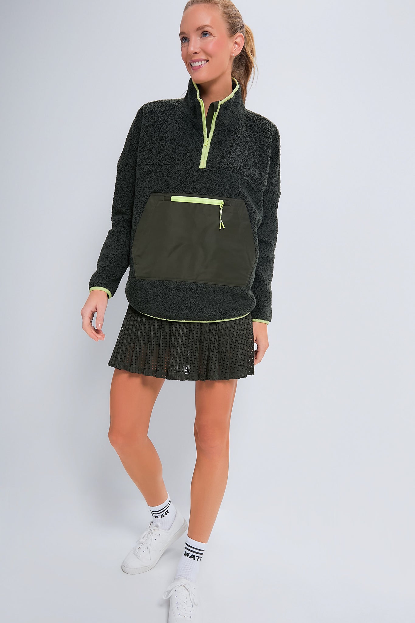Army Green Fleece Cady Quarter Zip