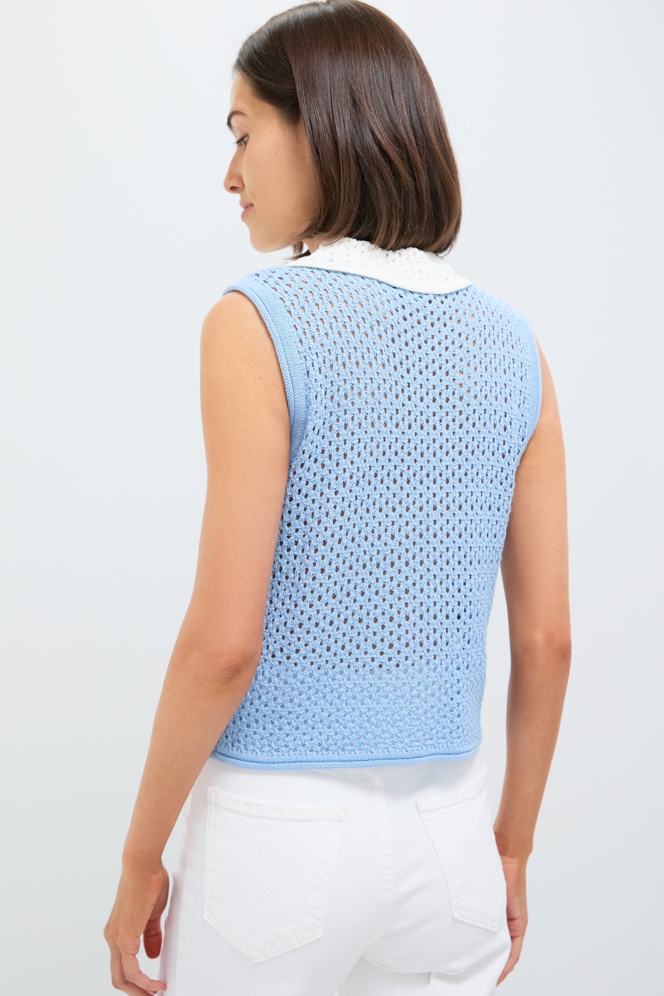 Blue and White Wendy Sweater Tank