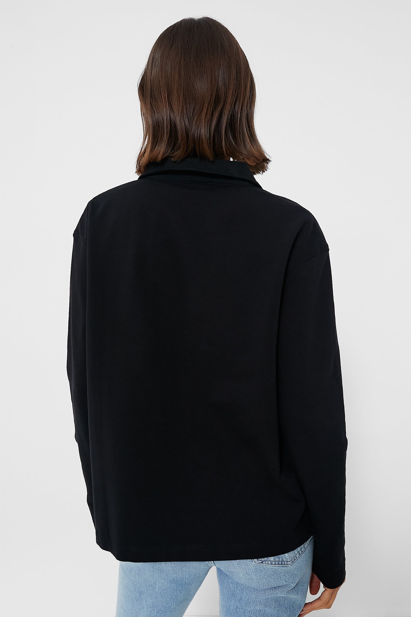 Black Bradley Knit Polo Popover