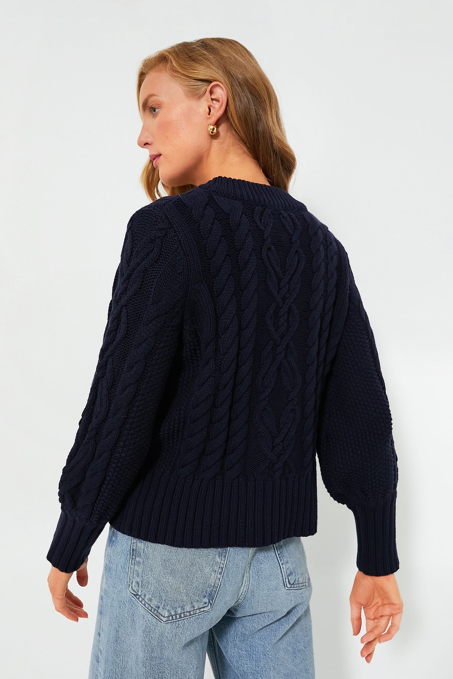 Navy Cotton Colette Cardigan