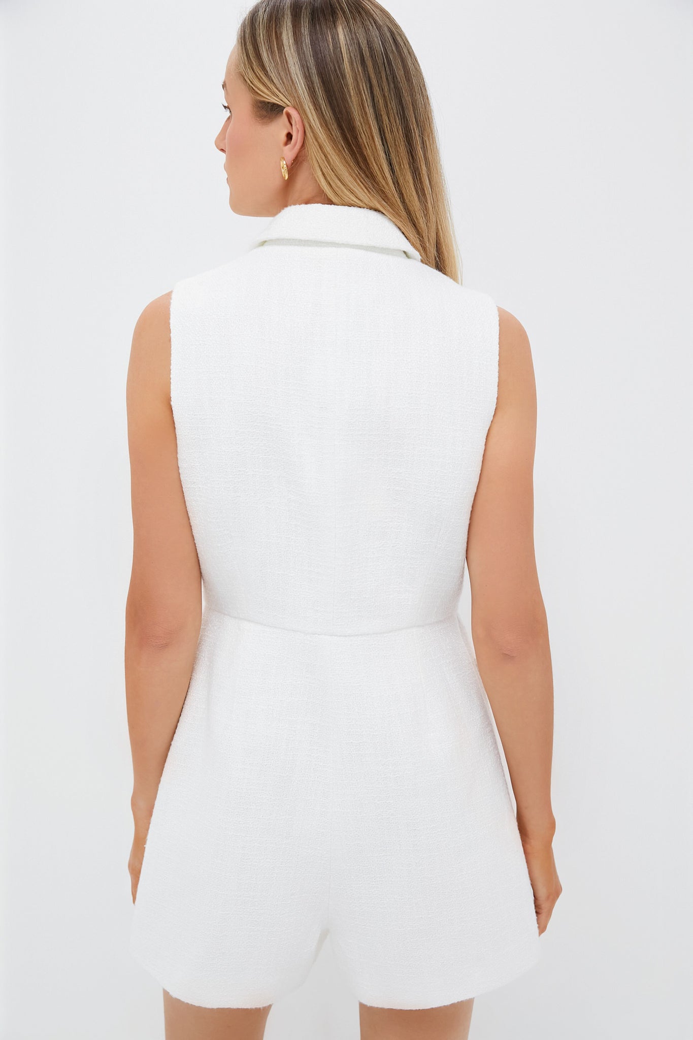 White Tweed Campbell Romper