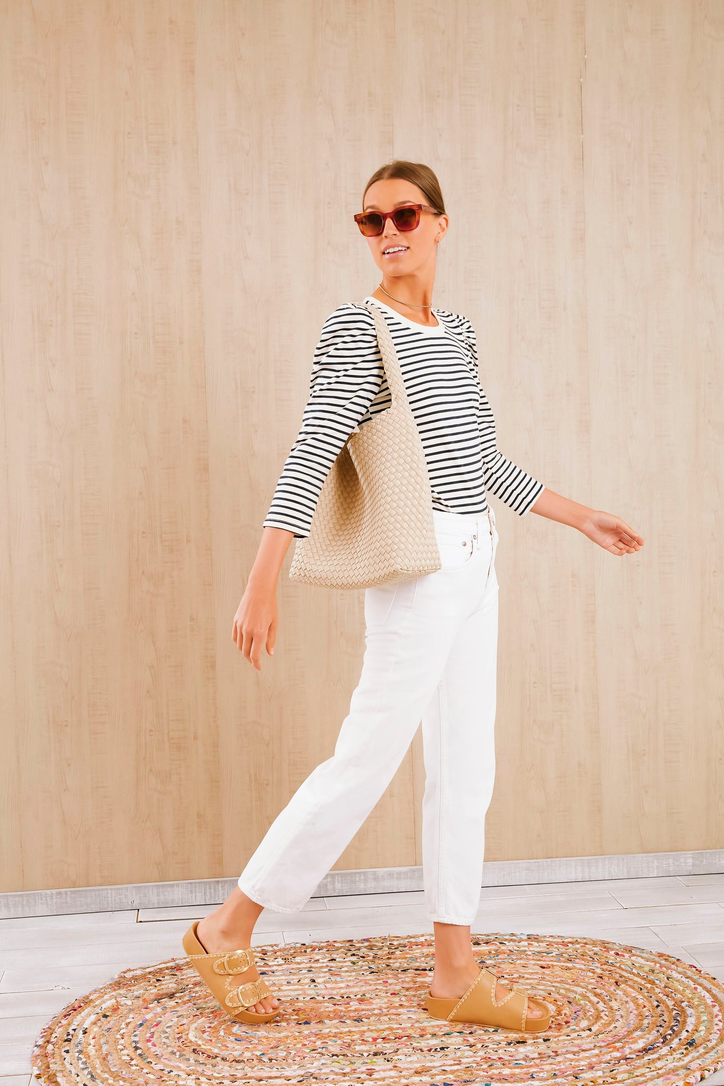 Navy Striped Vesty Long Sleeve Crewneck