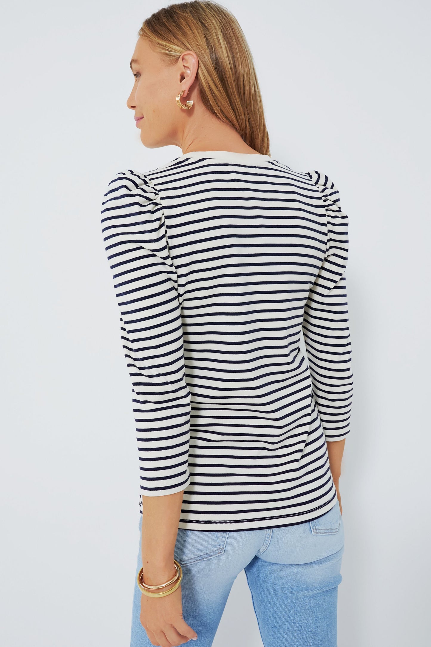 Navy Striped Vesty Long Sleeve Crewneck