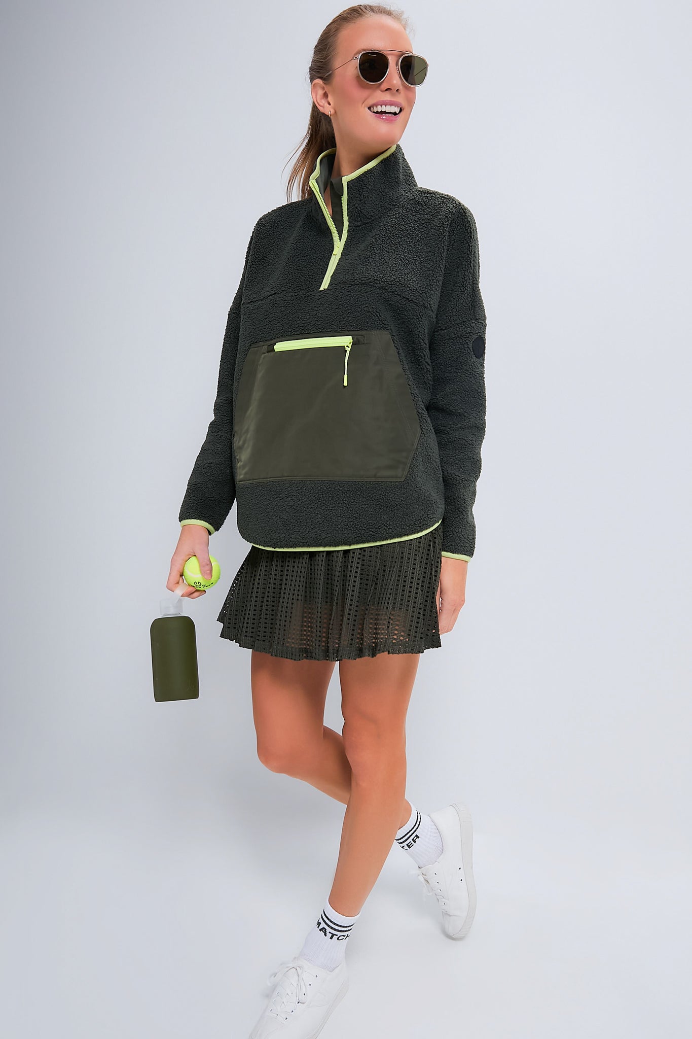 Army Green Fleece Cady Quarter Zip