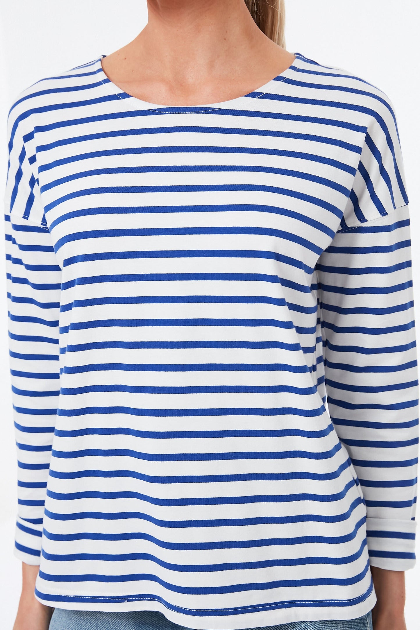 Blue and White Stripe Hayden Tee