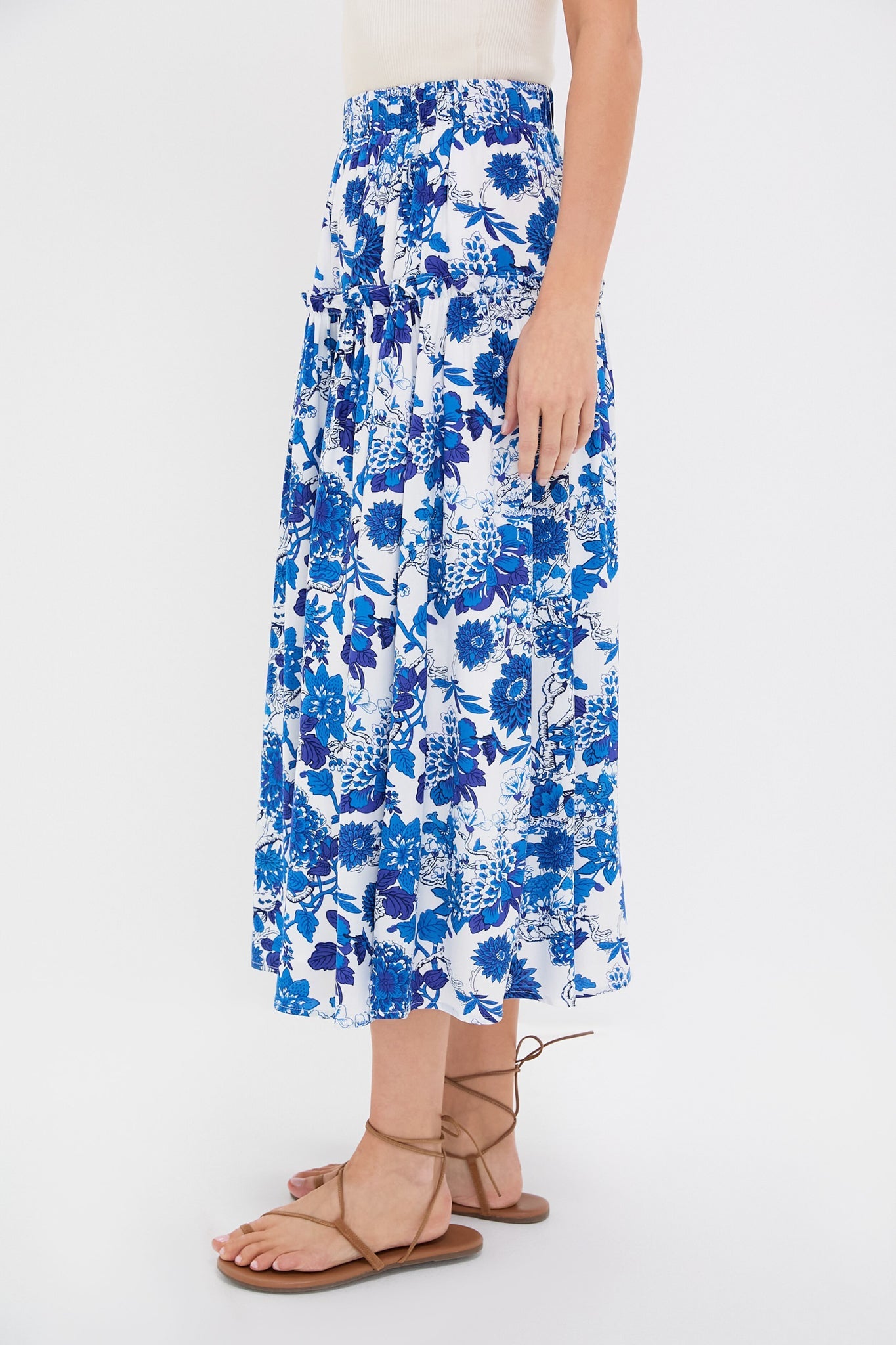 Indigo & Blue Floral Isla Maxi Skirt