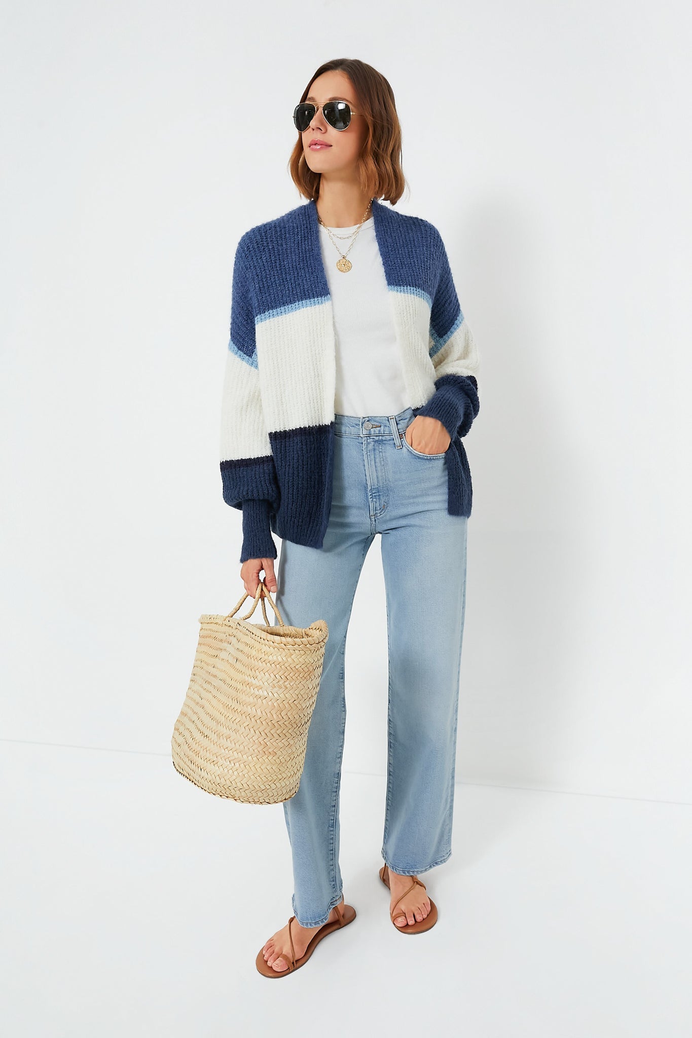 True Navy Jones Stripe Cardigan