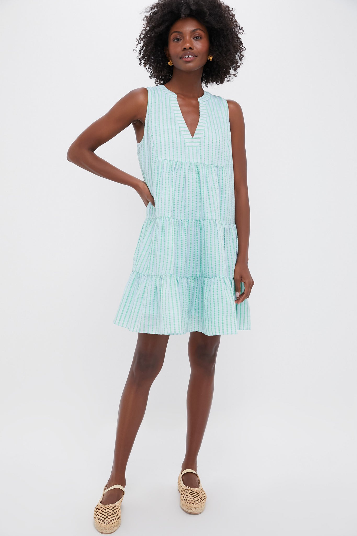 Mint Stripe Sleeveless Kenzo Dress
