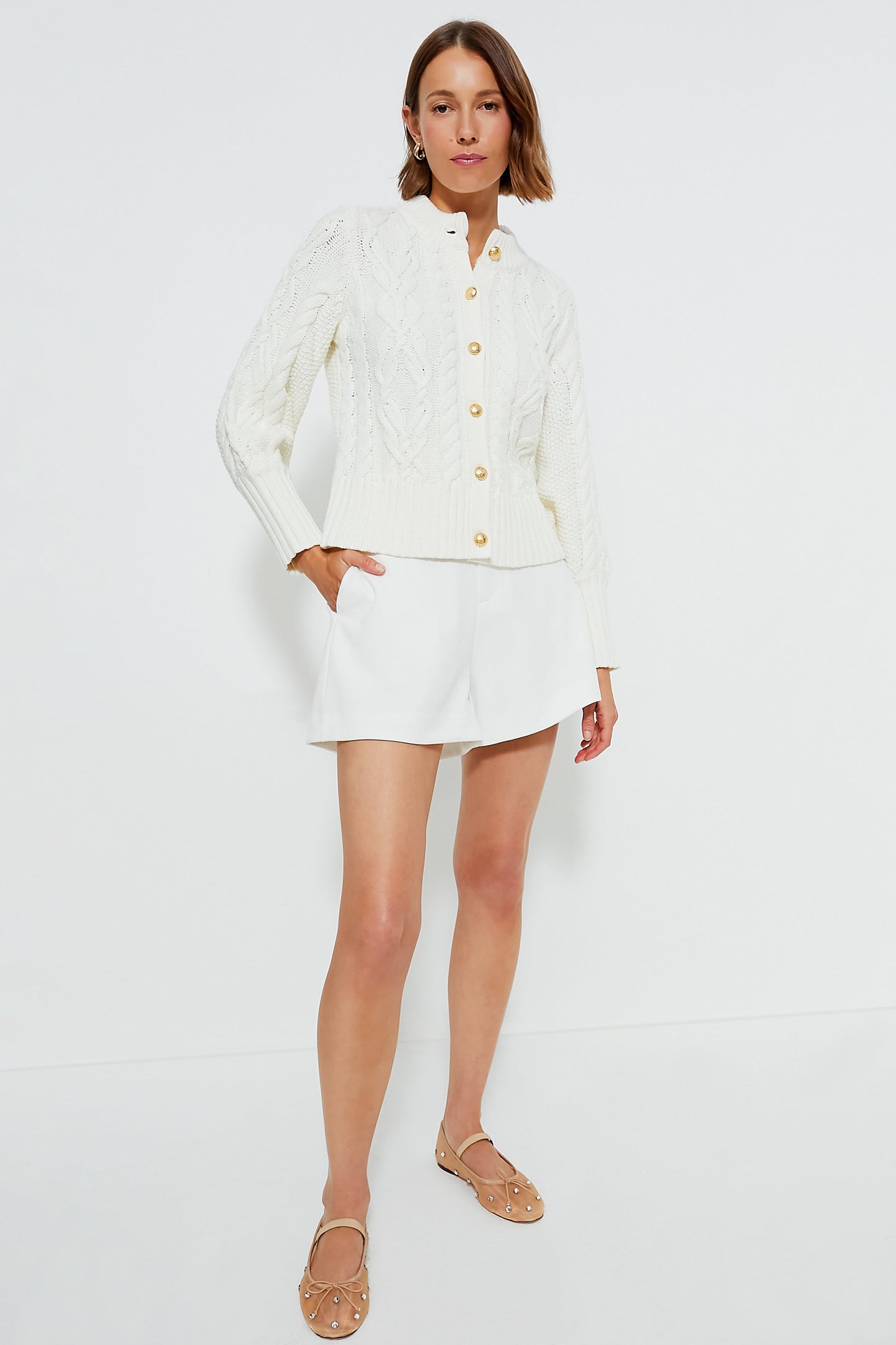 Ivory Cotton Colette Cardigan