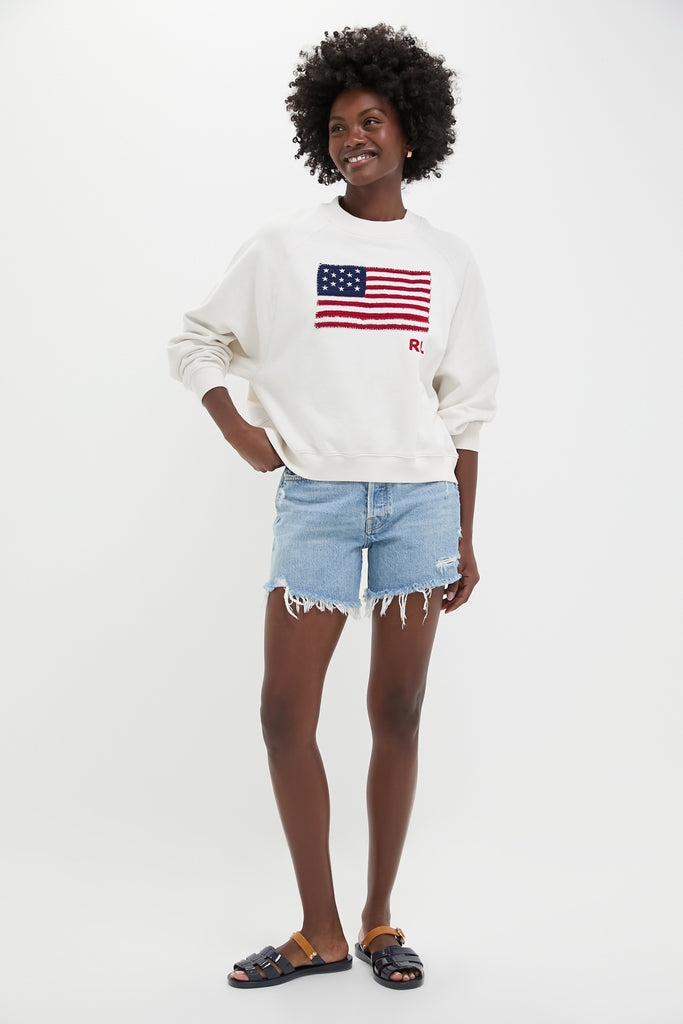 Nevis American Flag Long Sleeve Sweatshirt