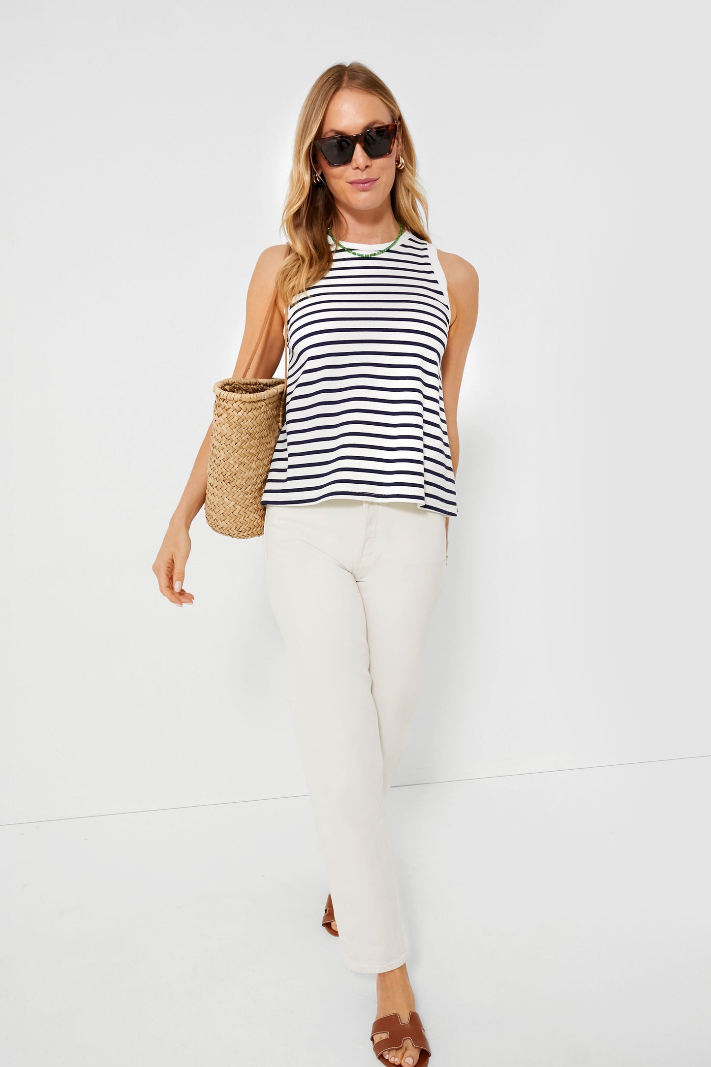 Navy Stripe Anthos Cotton Tank