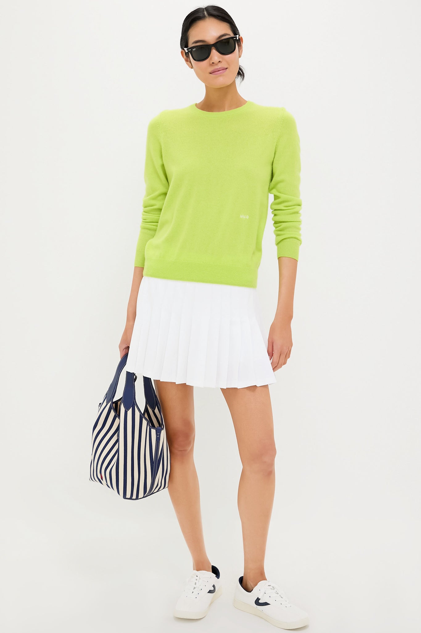 Lime Green Cashmere Crewneck Sweater