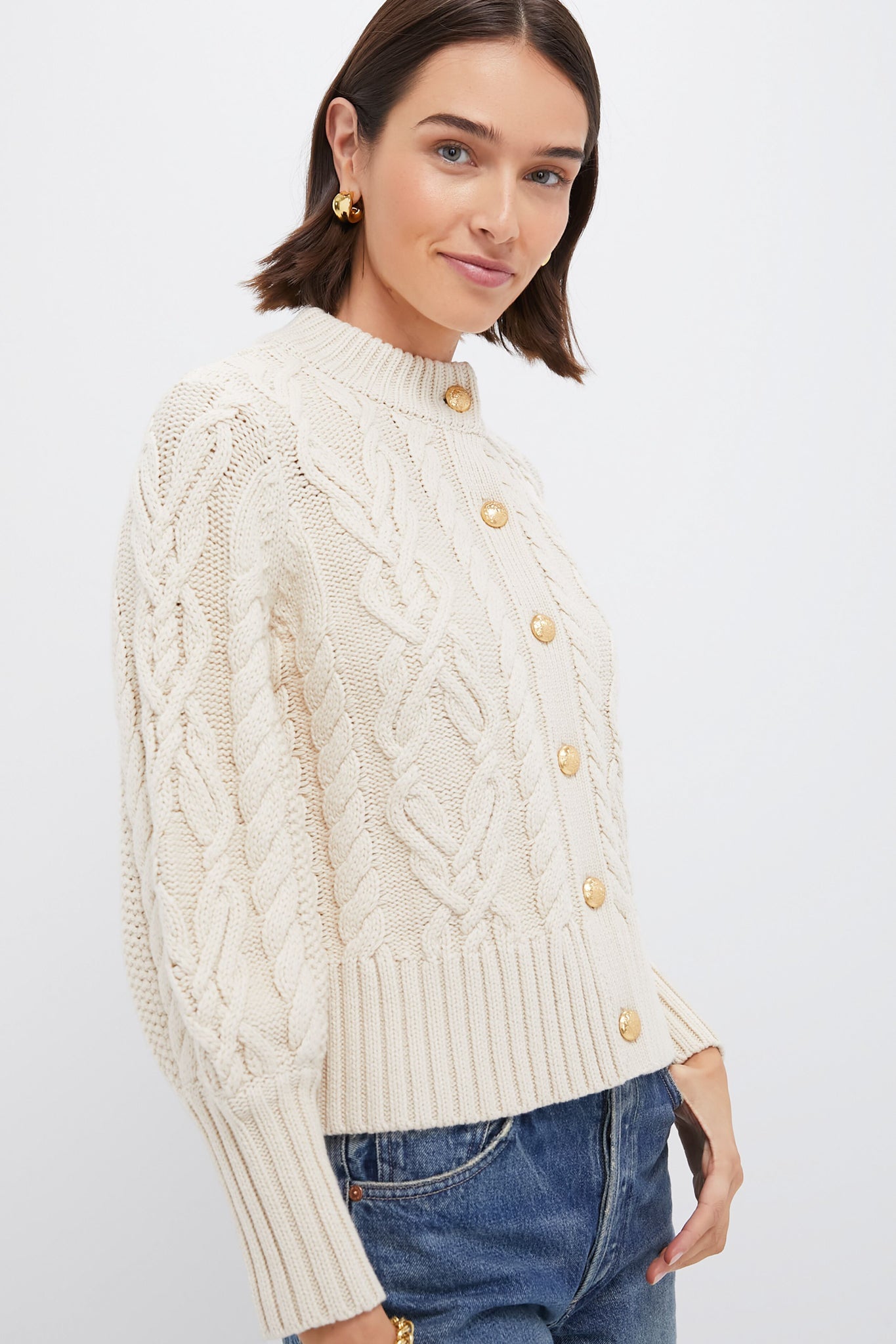 Sandstone Cotton Colette Cardigan
