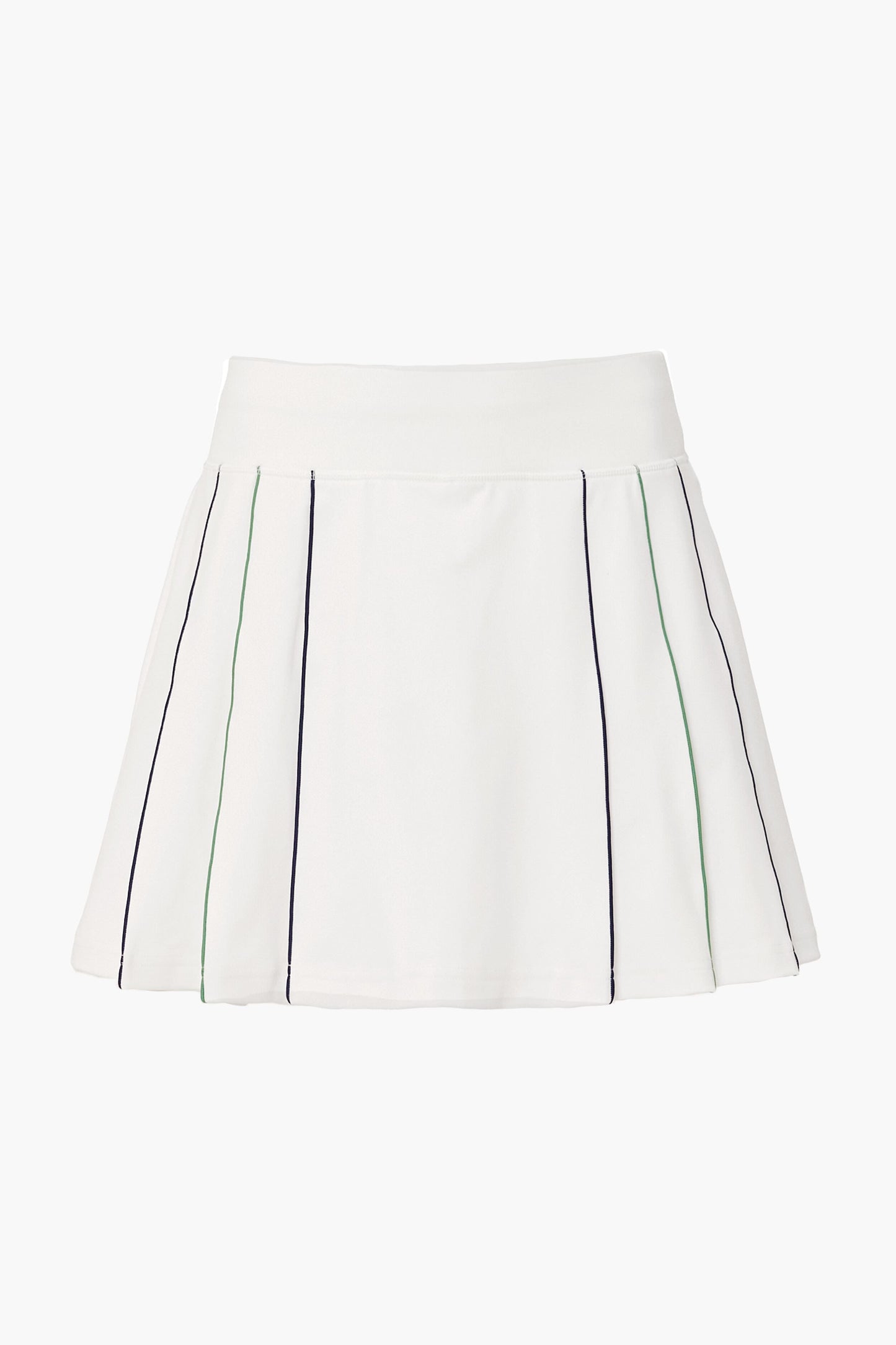 White Piped 15 Inch Lydia Tennis Skirt