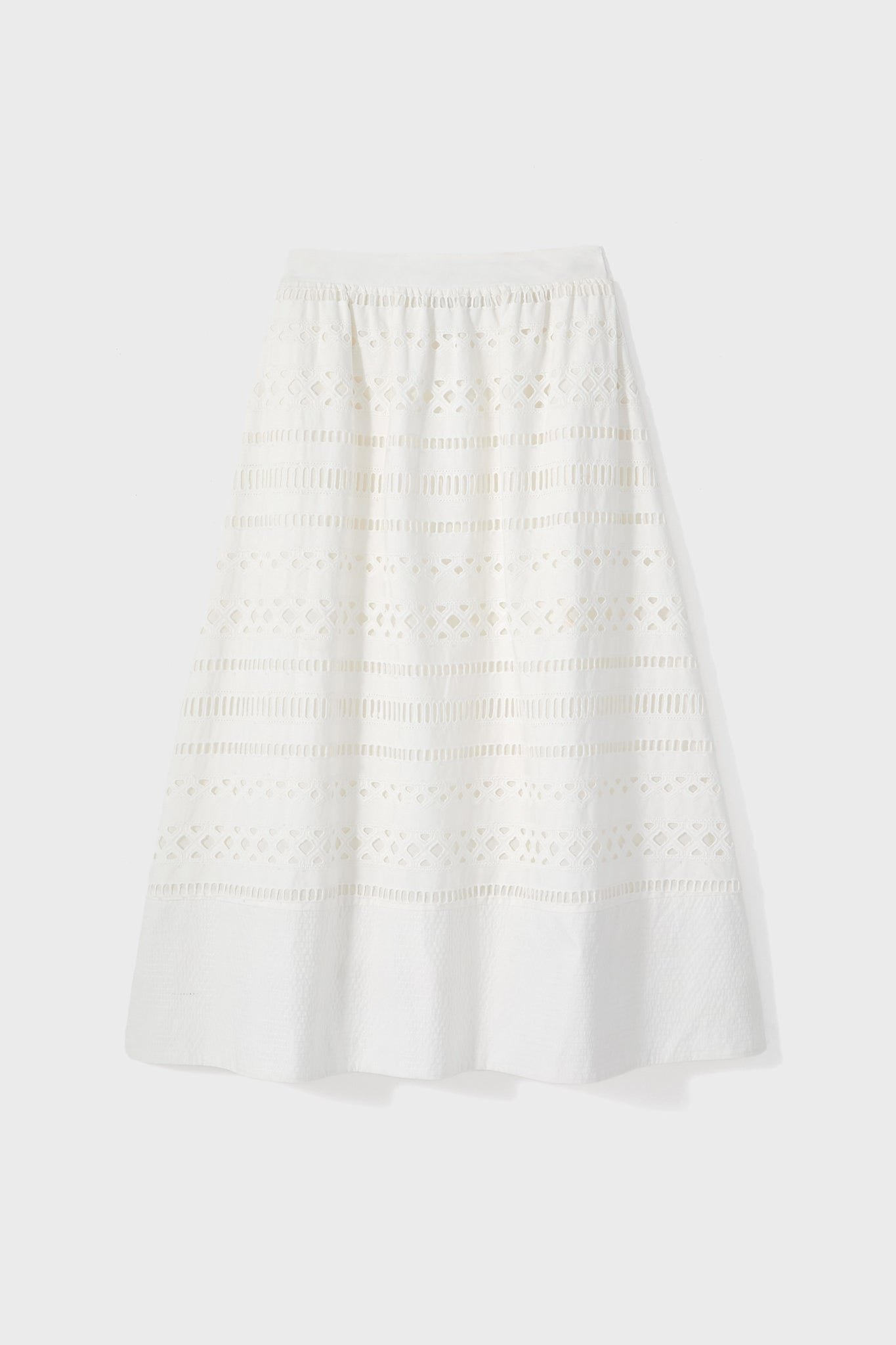White Cotton Eyelet Laurel Skirt