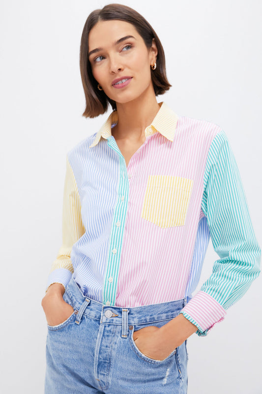 Bright Multi Stripe Boyfriend Shirt