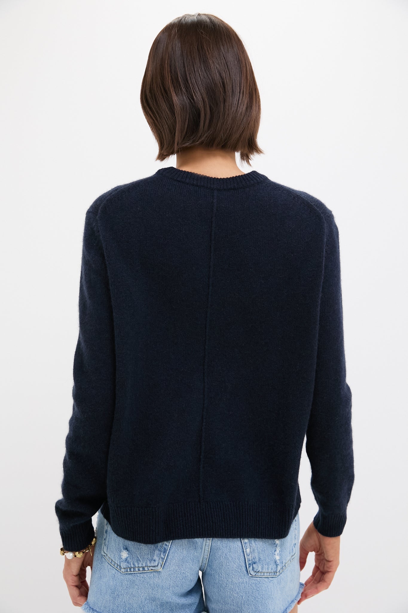 Navy Bodie Boyfriend Cashmere Crewneck Sweater
