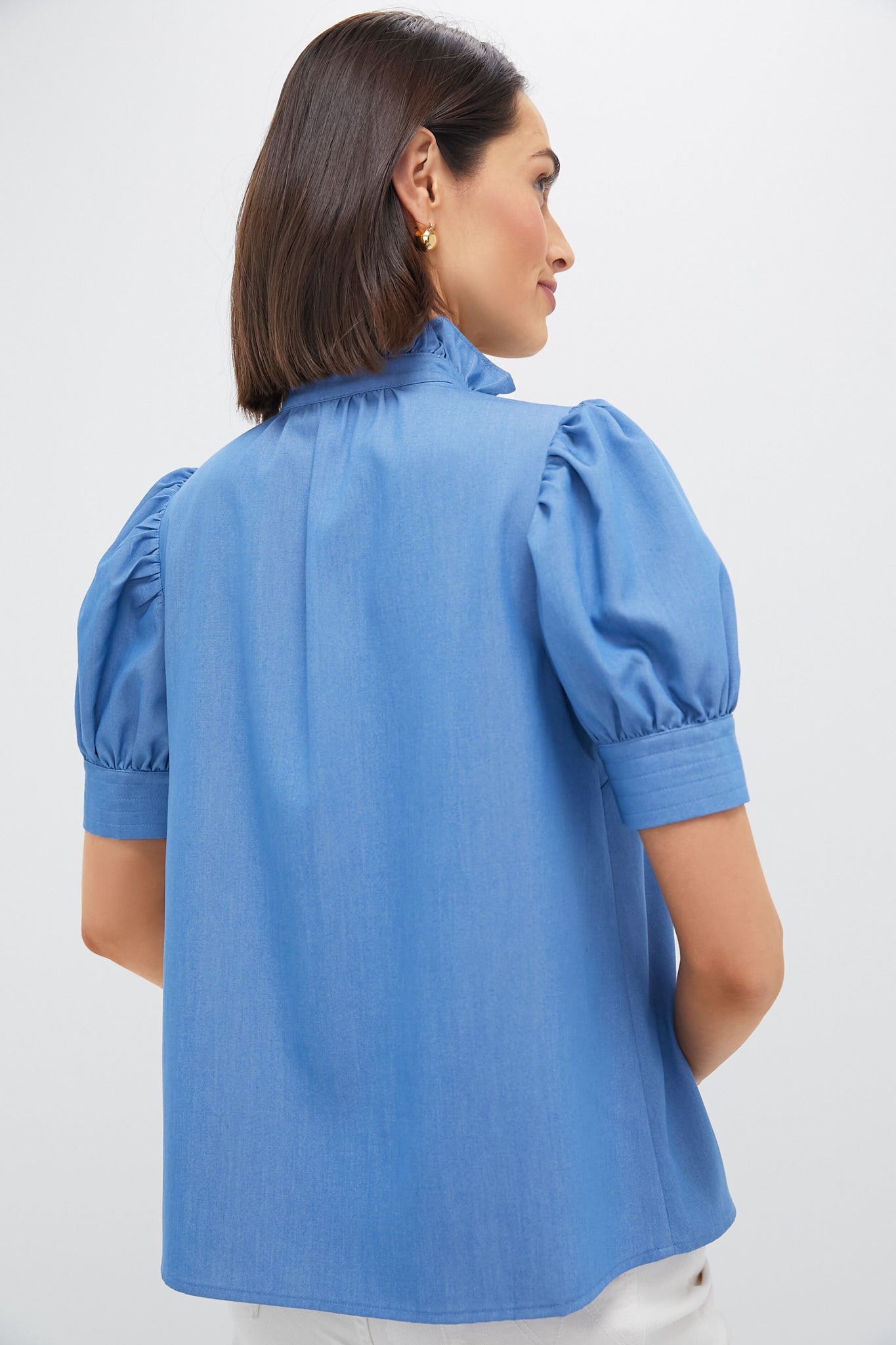 Chambray & White Embroidery Louisa Blouse