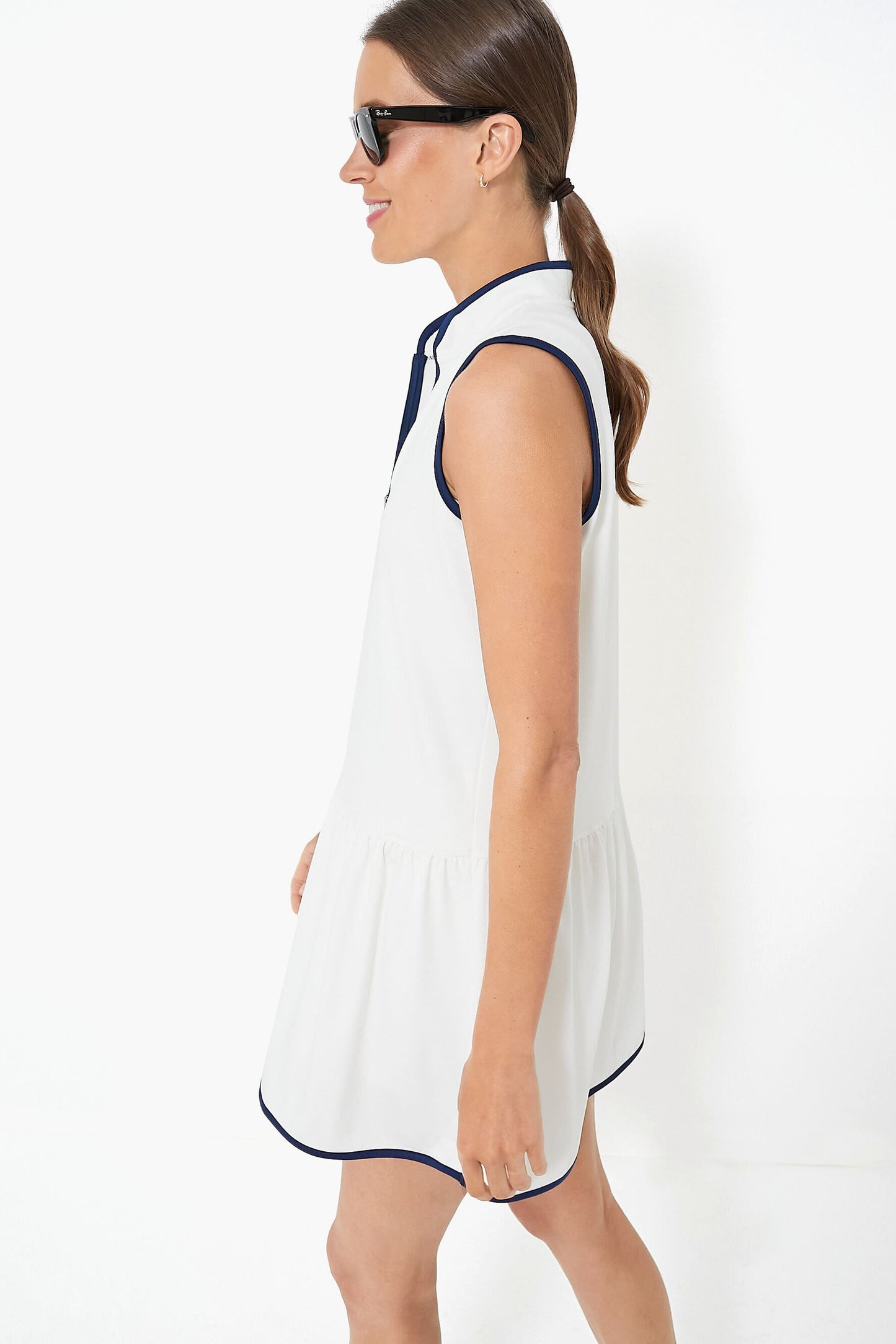 White and Navy Emma Tennis Dress