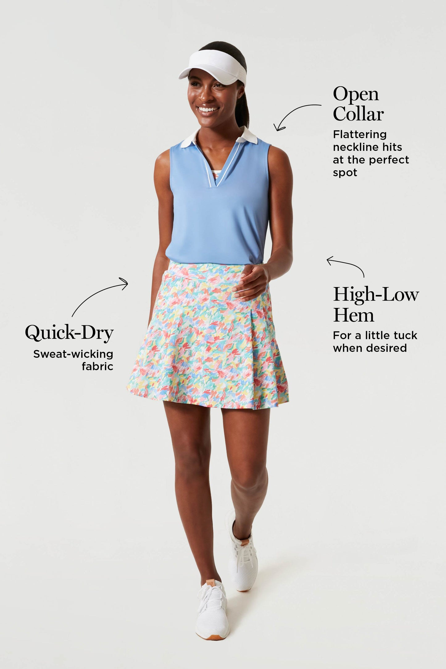 Boogie Down Blue Sleeveless Caroline Polo