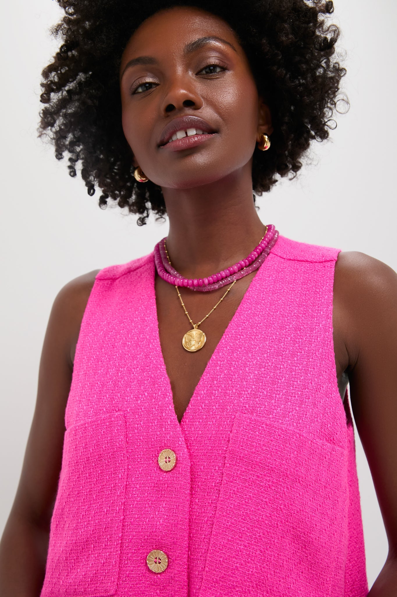 Hot Pink Textured Myla Romper