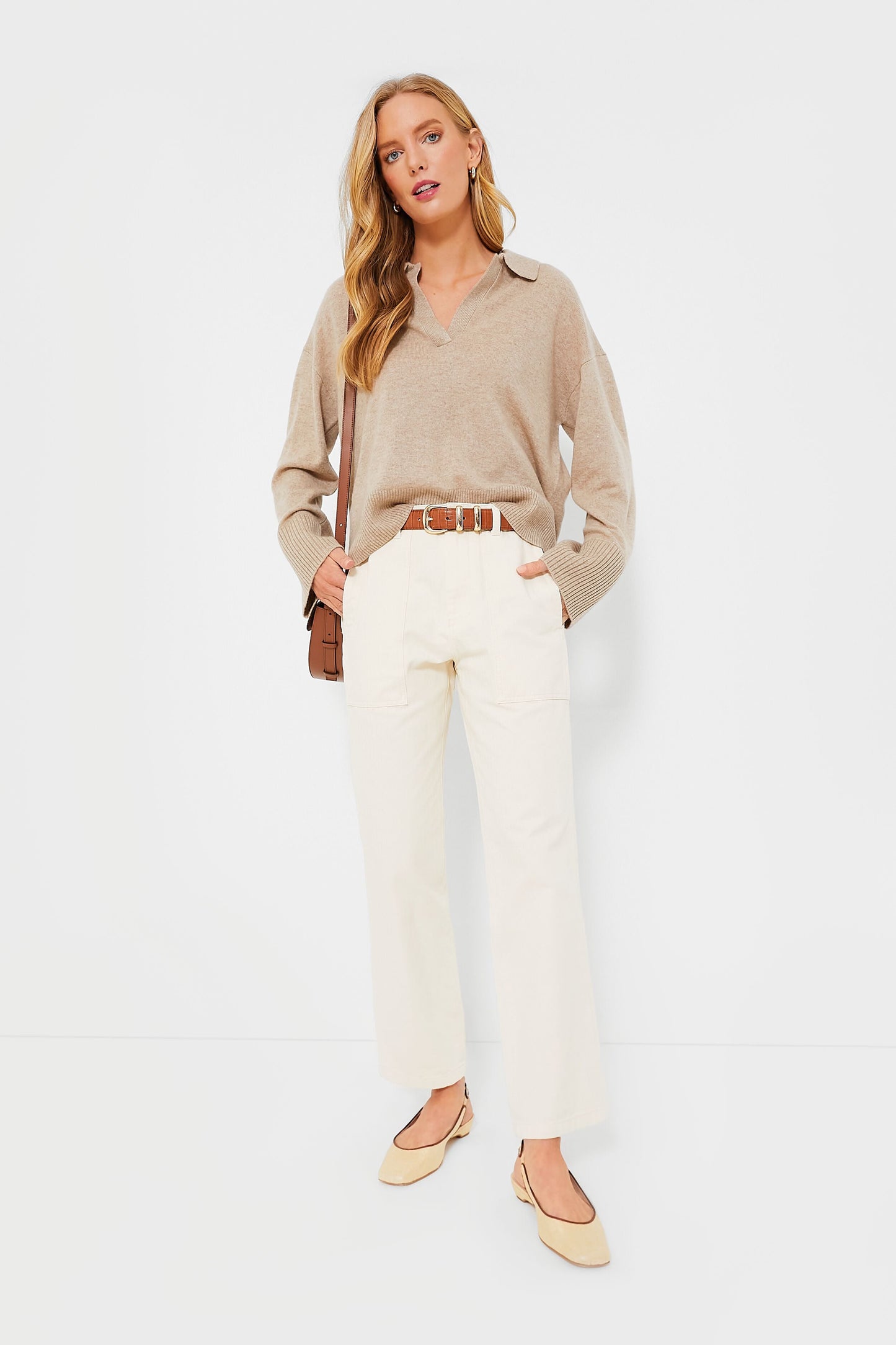 Stone Cashmere Ally Polo Pullover