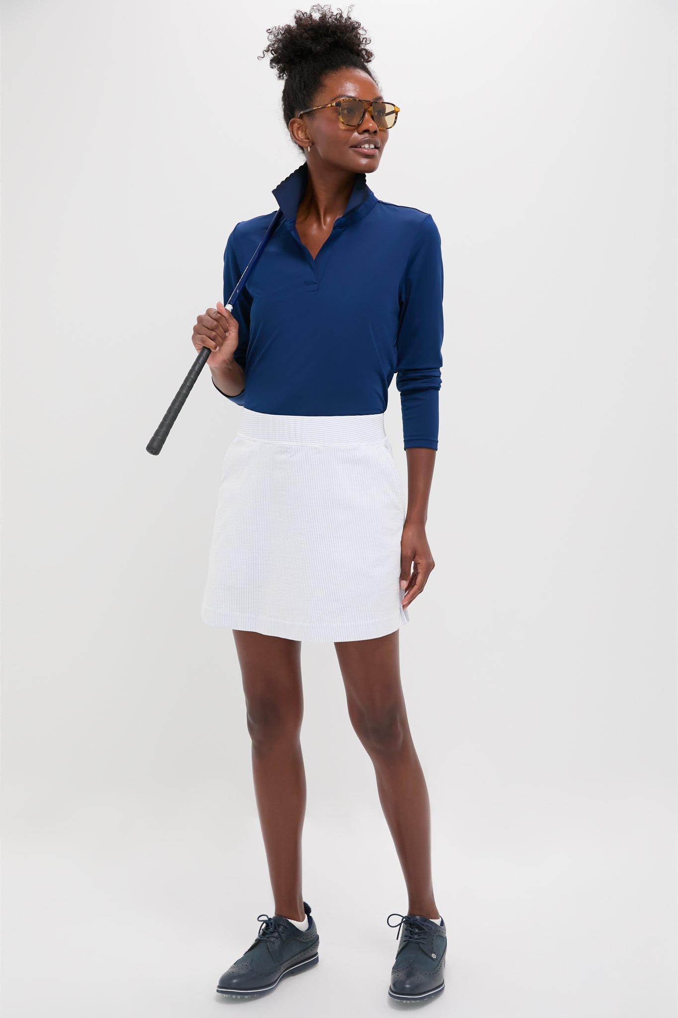 Navy Long Sleeve Caroline Polo