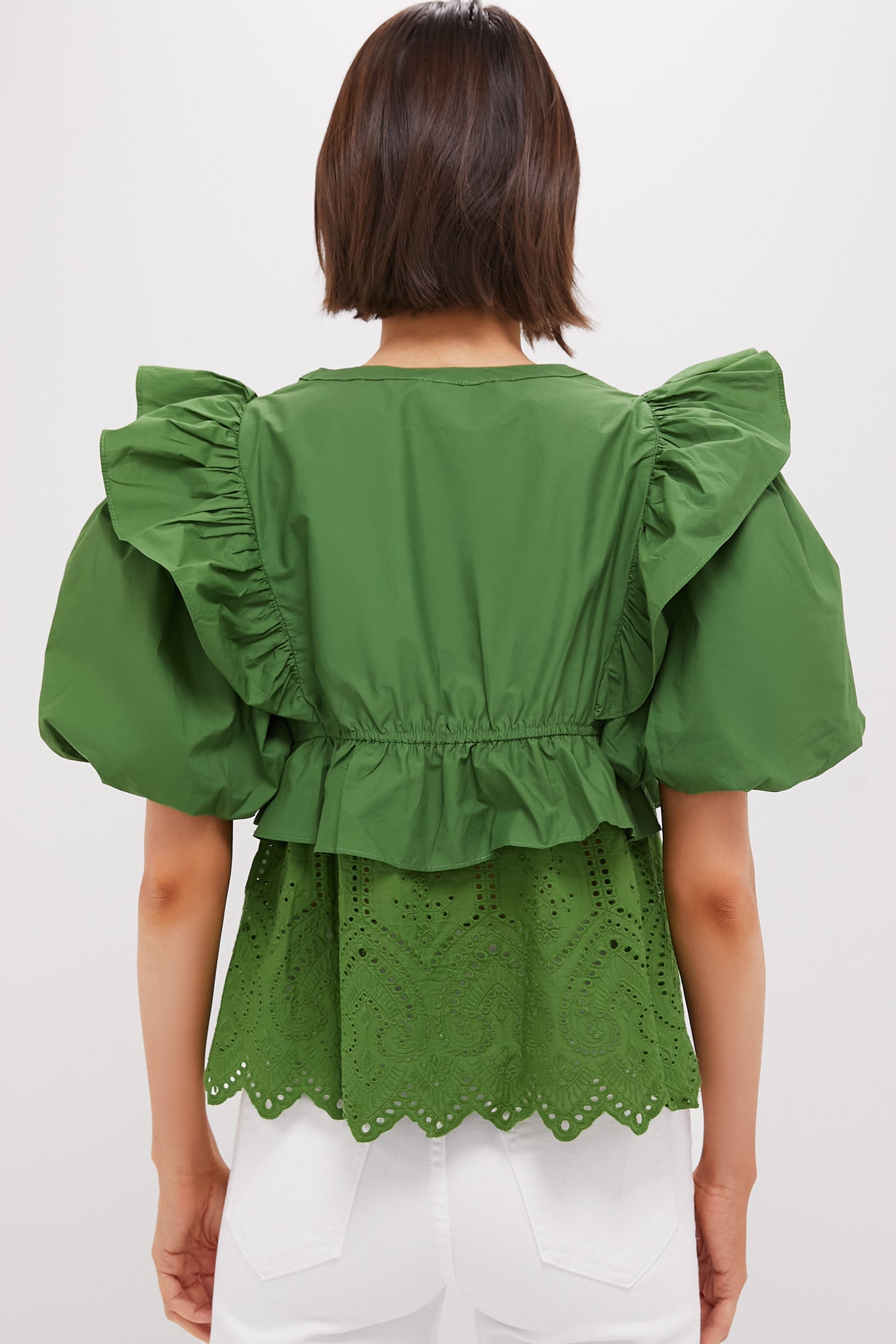 Forest Green Ruffle Nadia Blouse