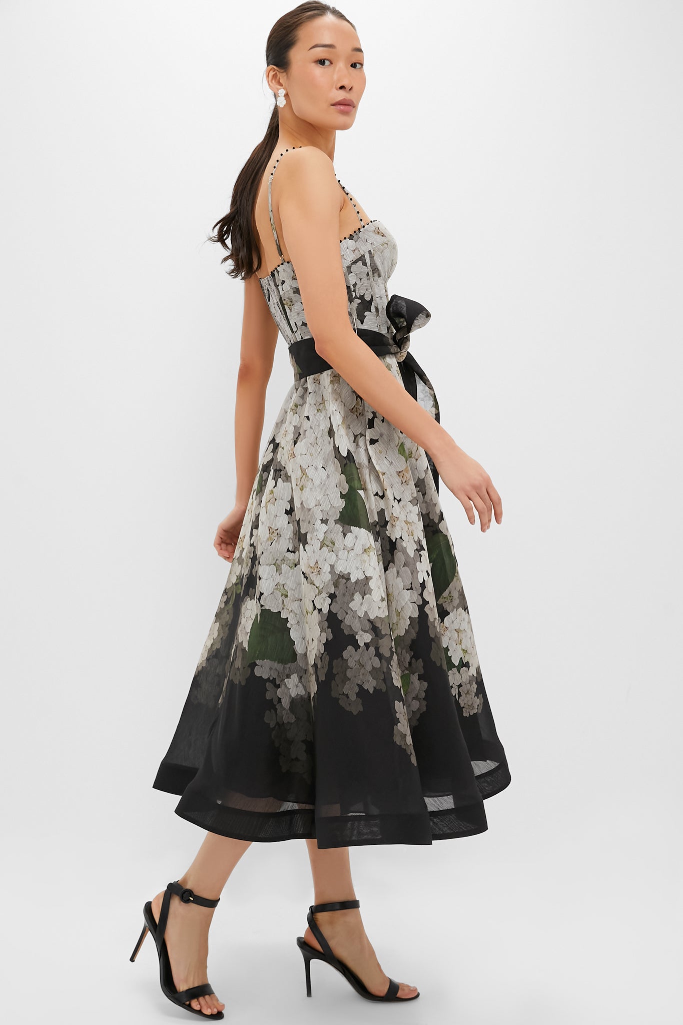 Black Hydrangea Balance Picnic Dress