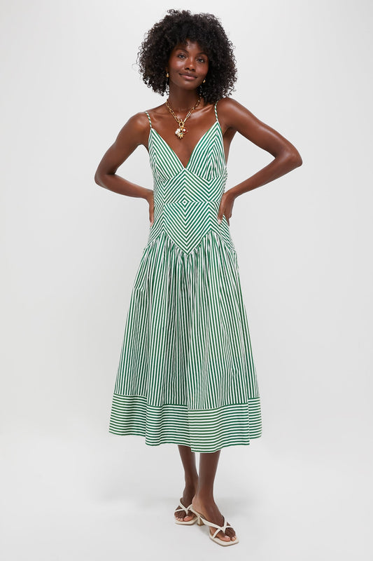Bicolor Stripes Sleeveless Dress