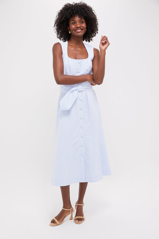 Blue Seersucker Delta Dress