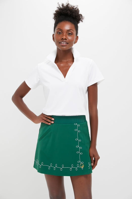 White Short Sleeve Caroline Polo
