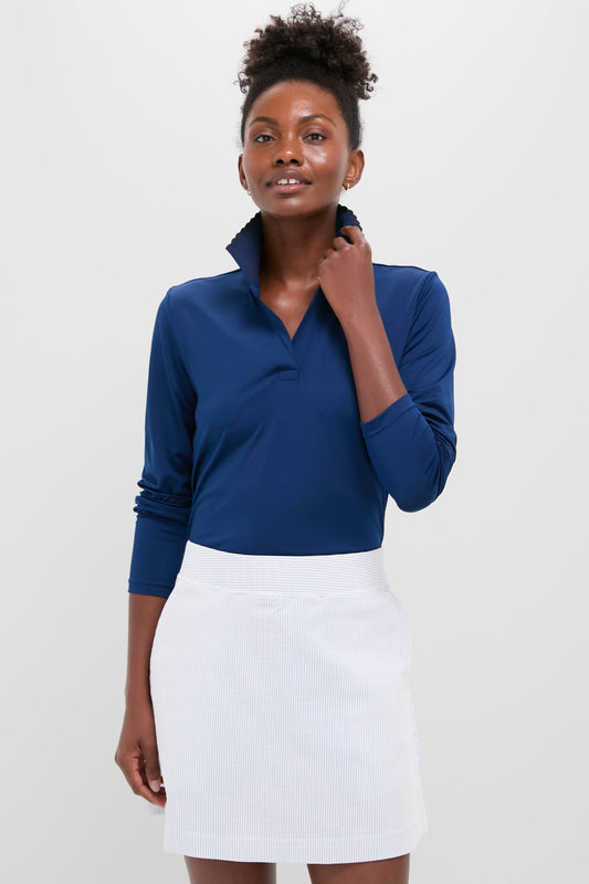 Navy Long Sleeve Caroline Polo